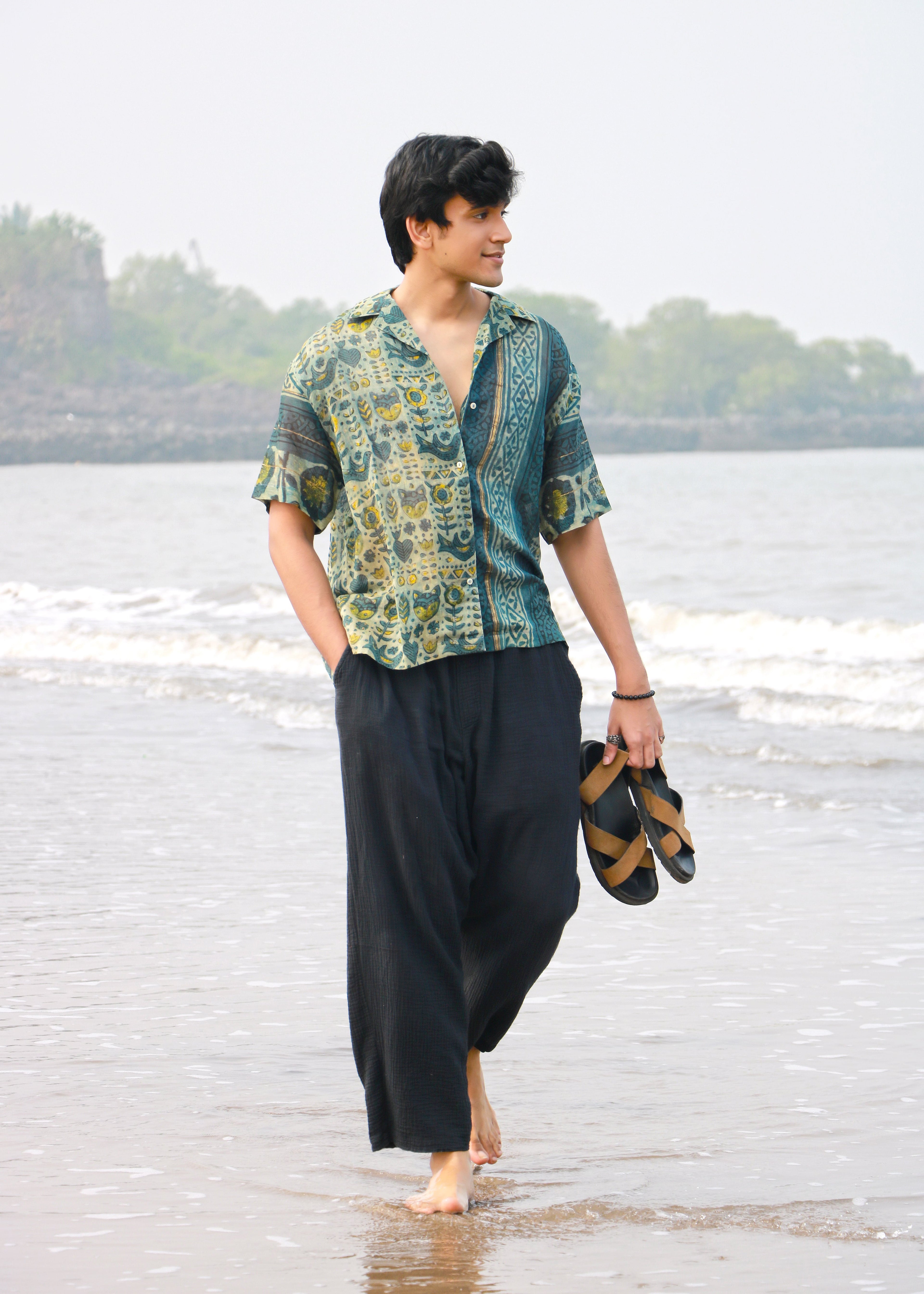 Sahel Ajrakh Silk Unisex Shirt