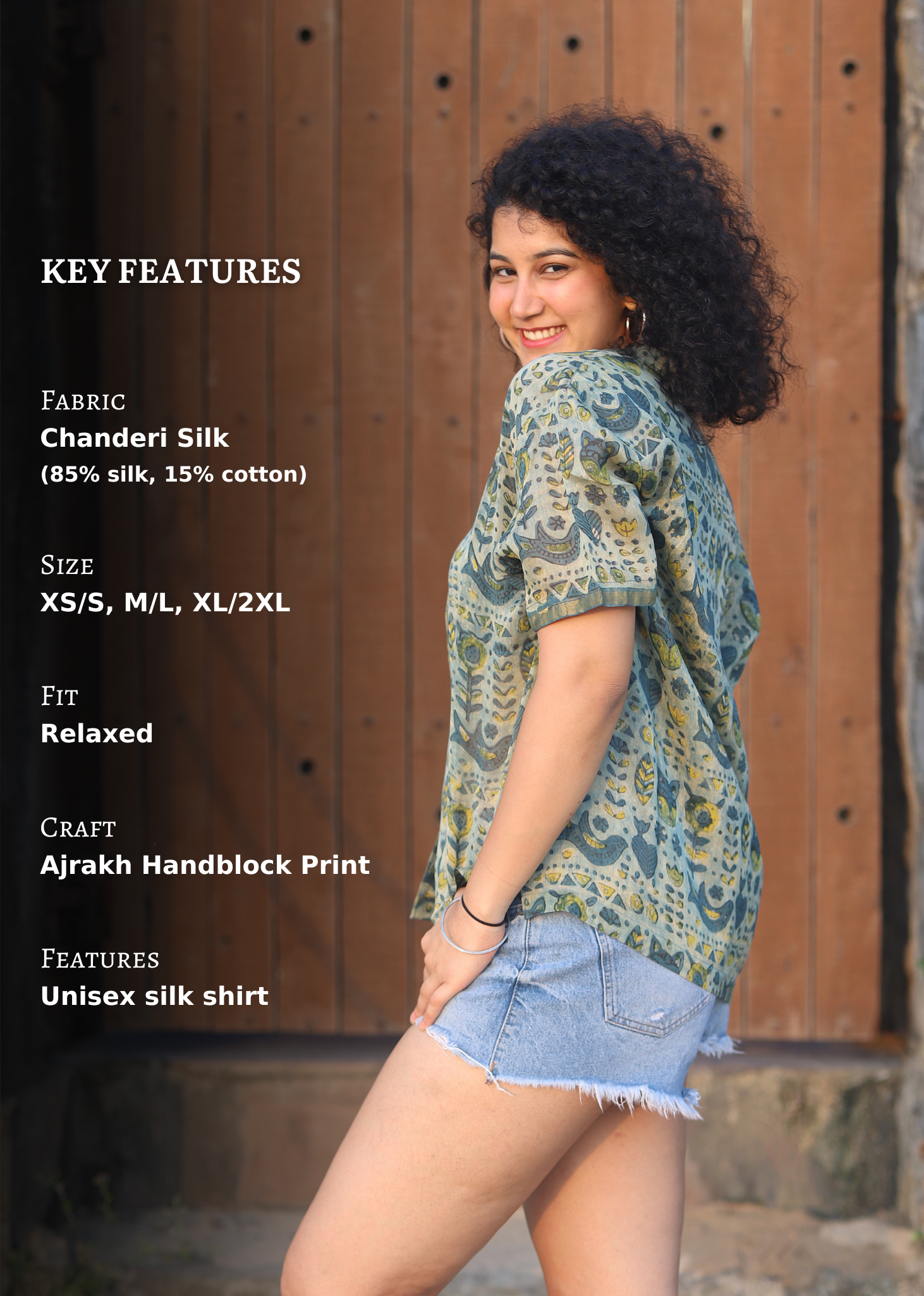 Zareen Ajrakh Silk Unisex Shirt