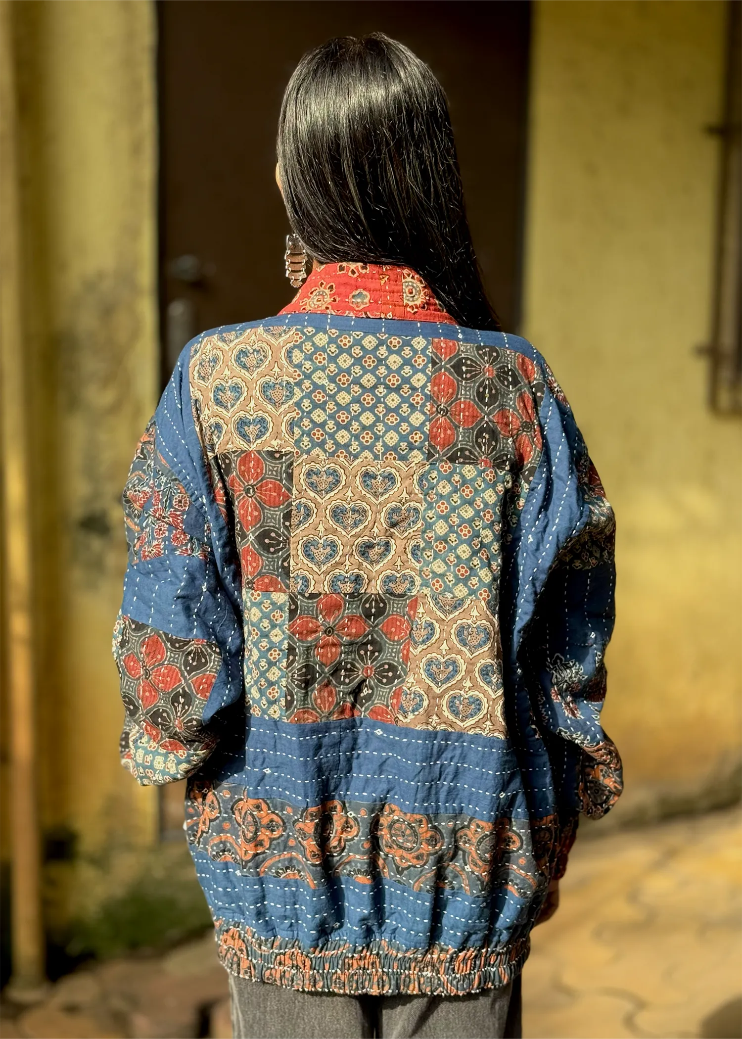 Sehar Reversible Kimono Bomber Jacket- 02