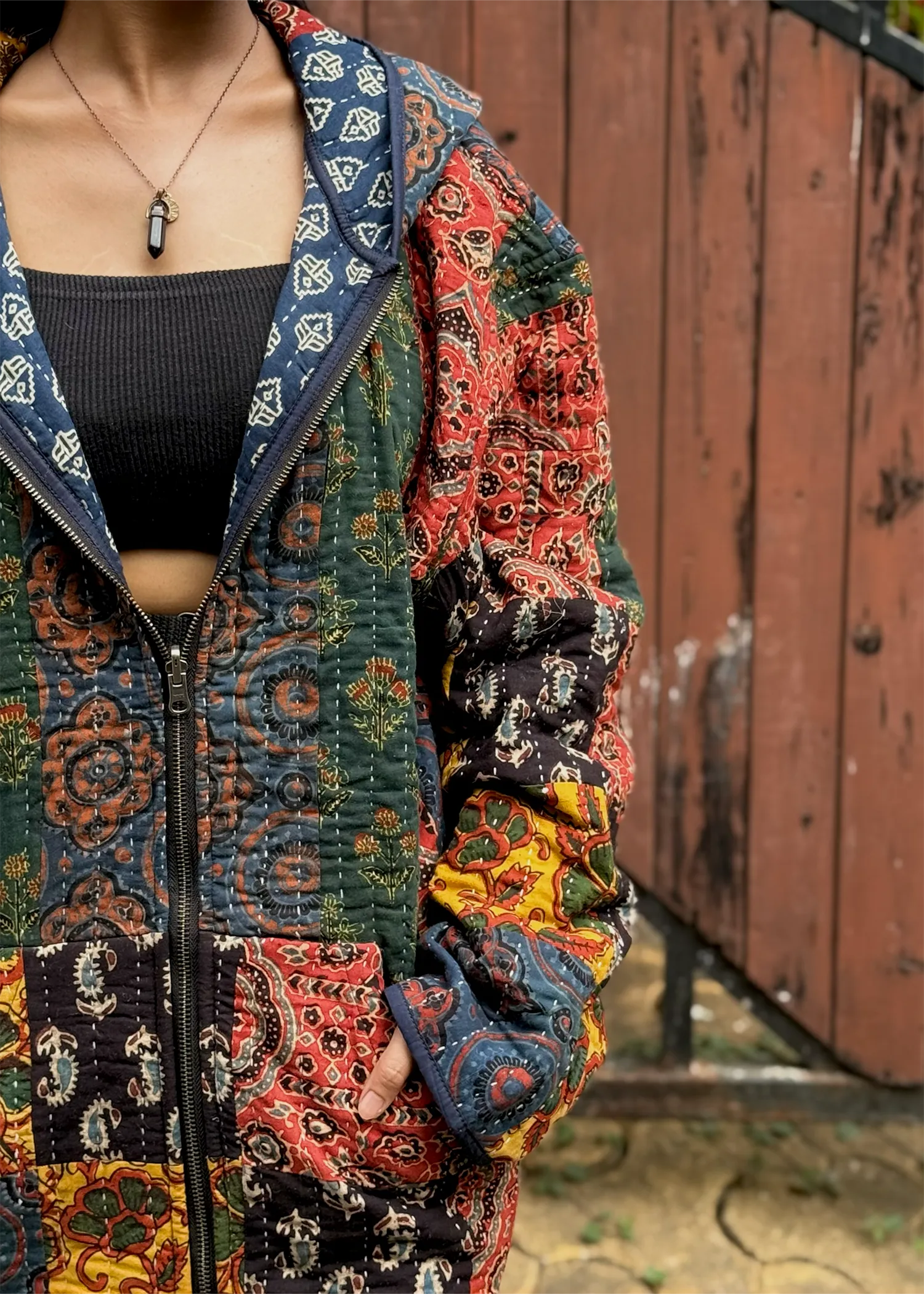 Vayu Reversible Hooded Jacket (Quilted)- 07