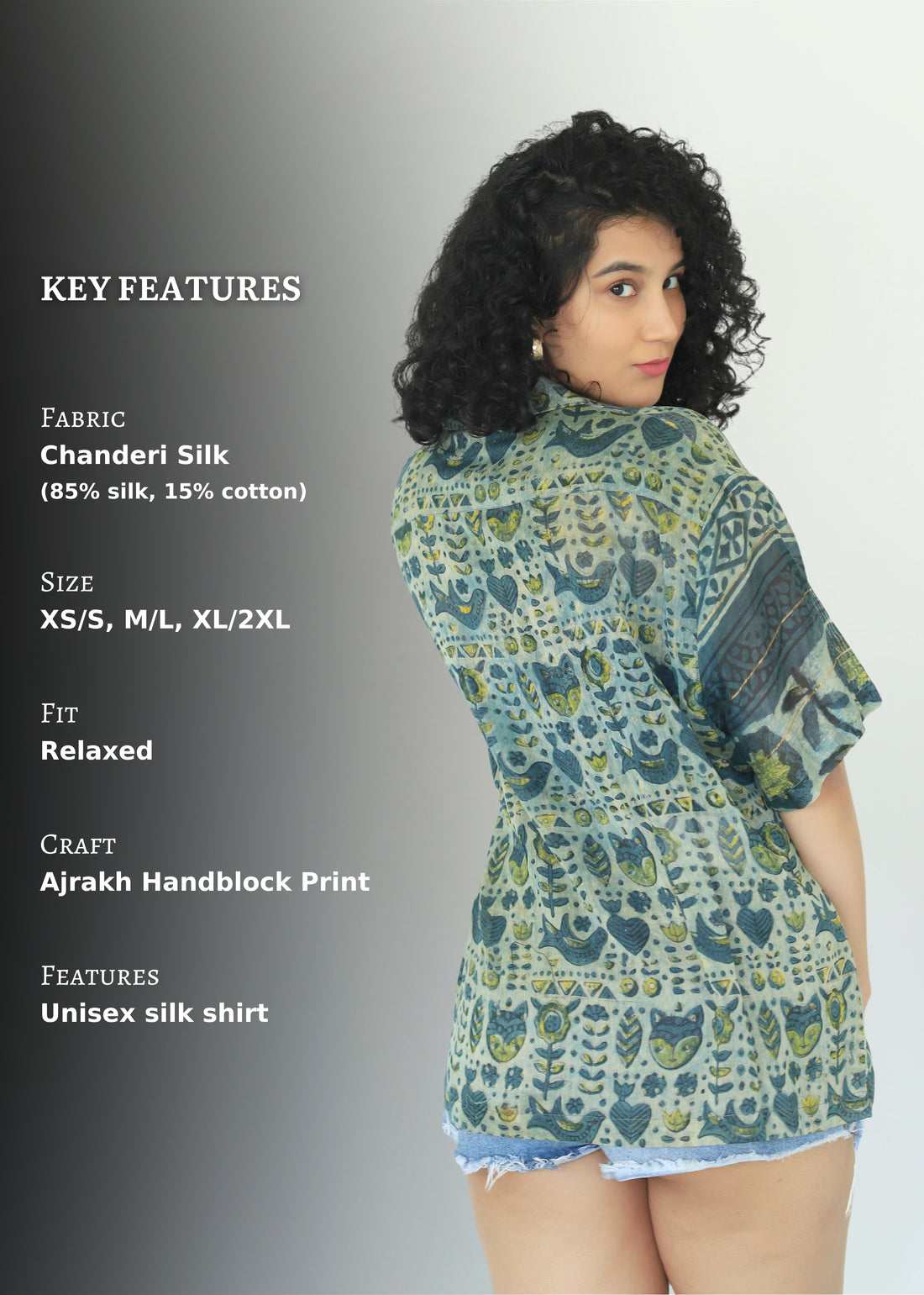 Sahel Ajrakh Silk Unisex Shirt