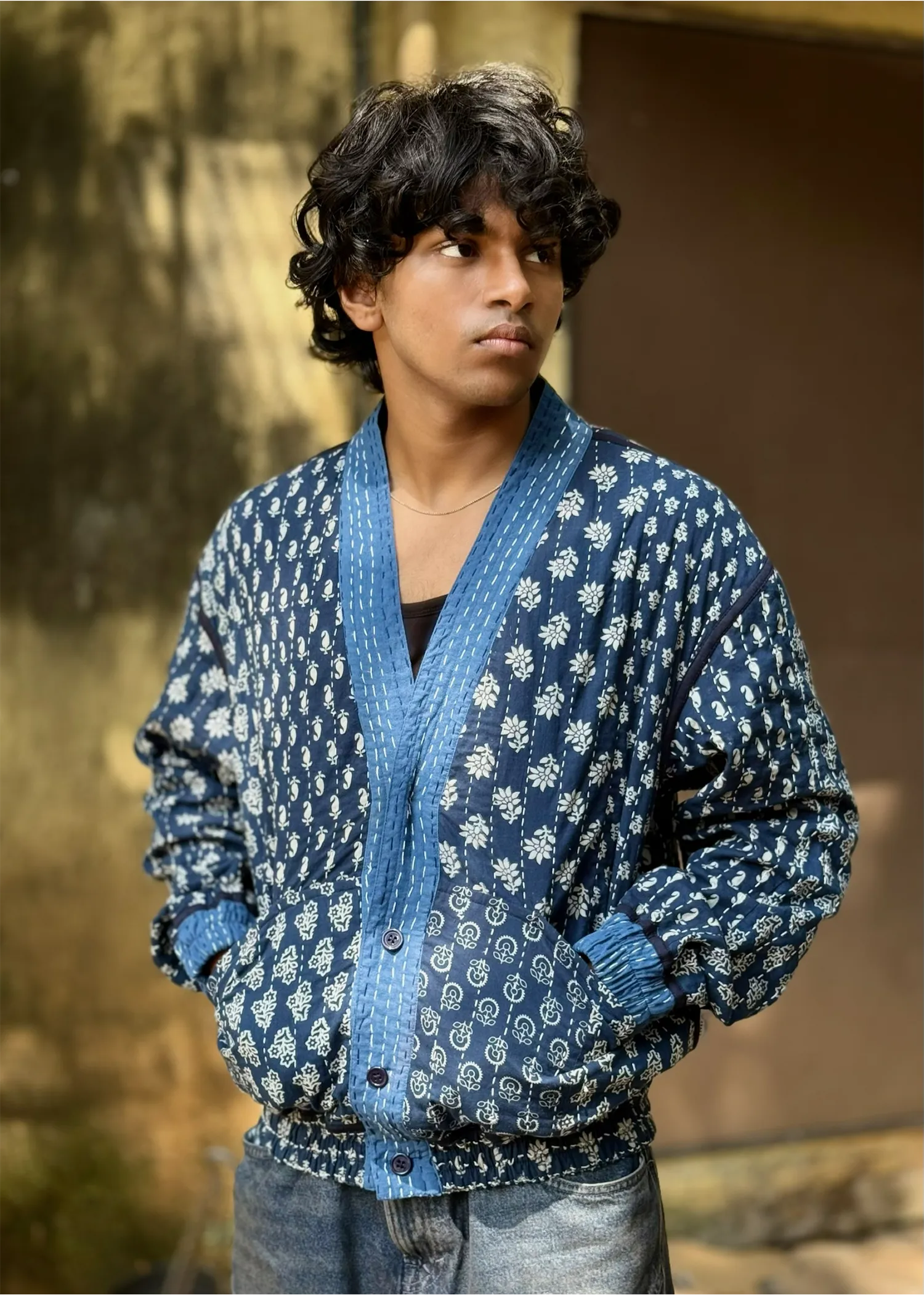 Sehar Reversible Kimono Bomber Jacket- 01