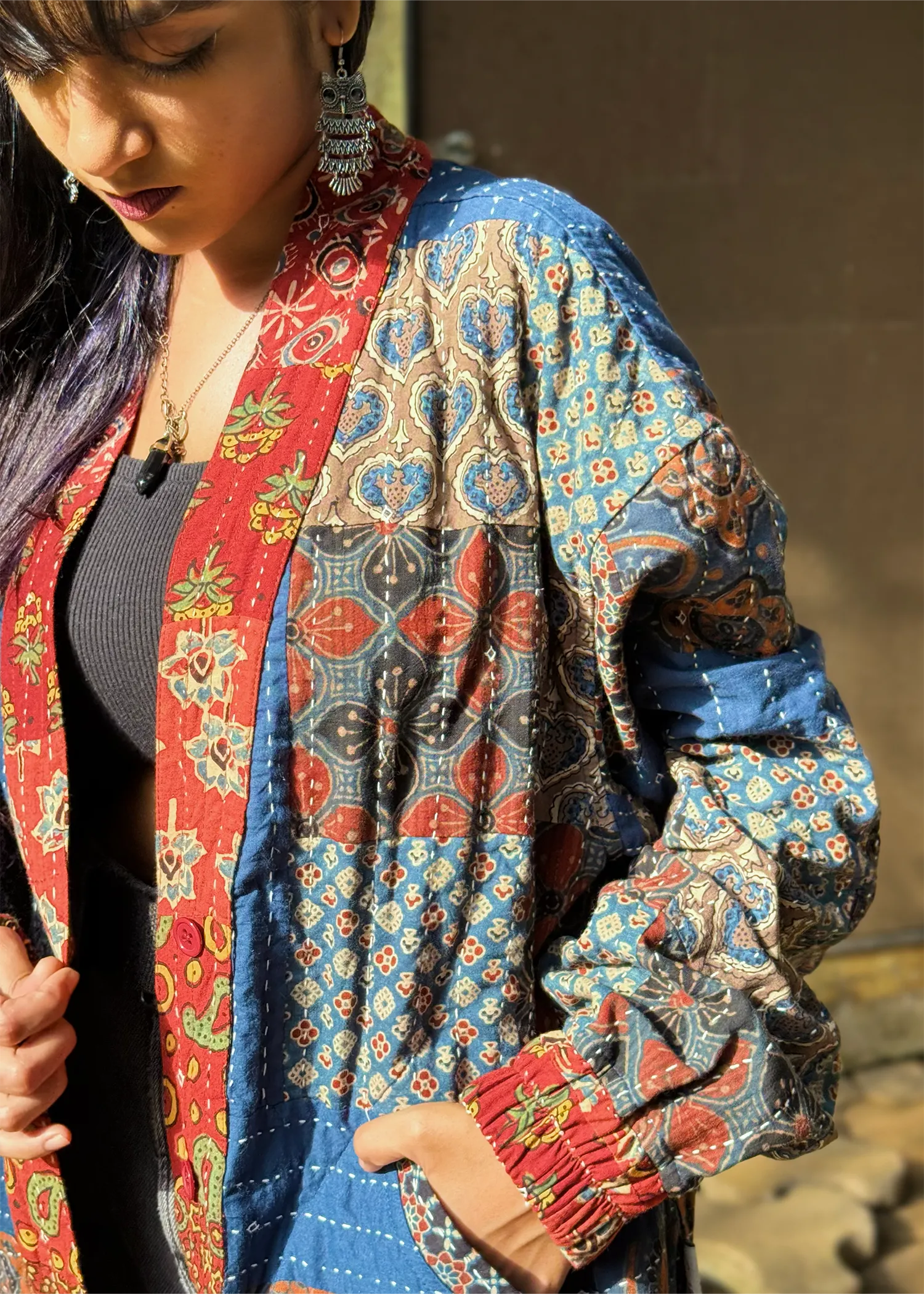 Sehar Reversible Kimono Bomber Jacket- 02