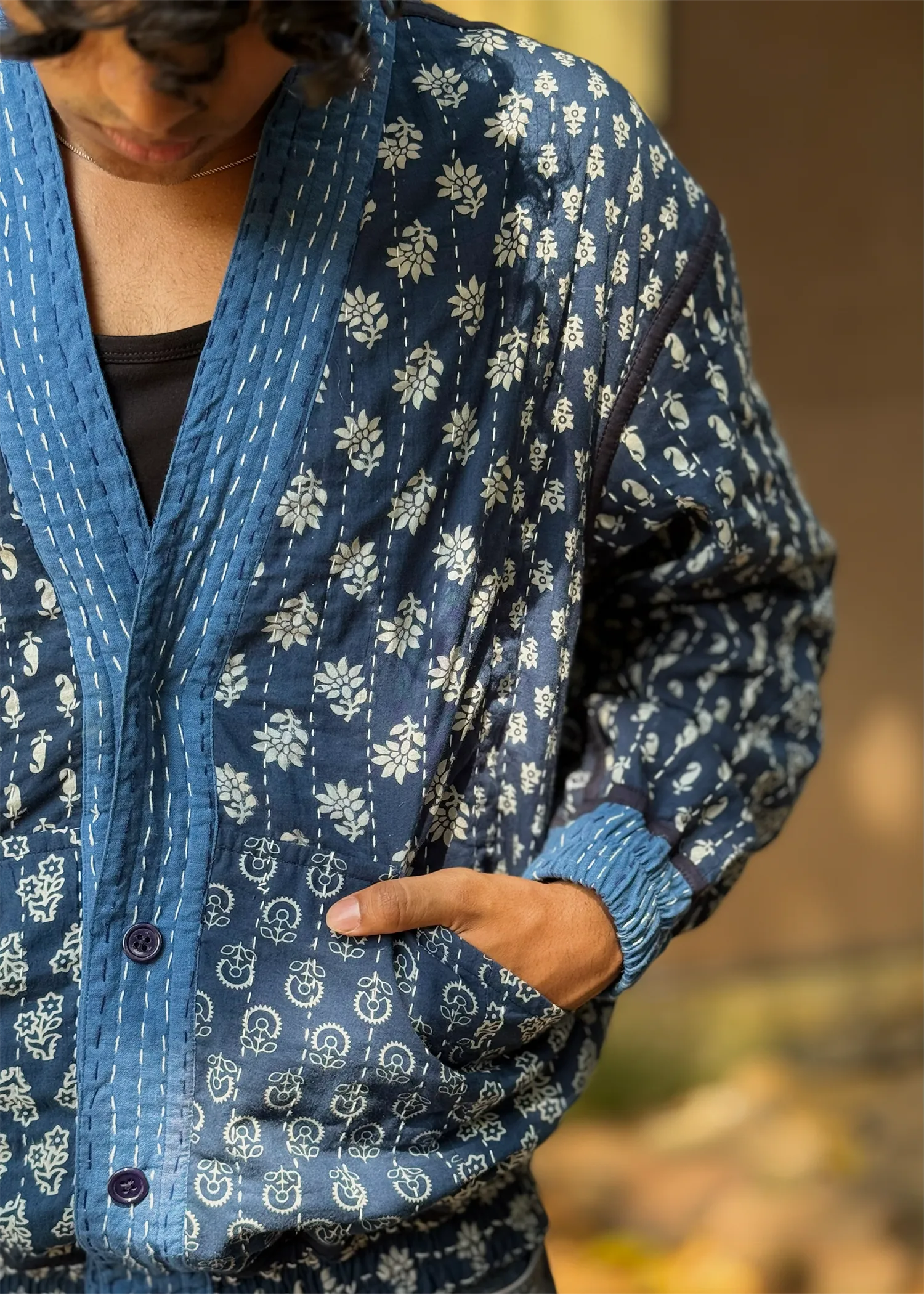 Sehar Reversible Kimono Bomber Jacket- 01