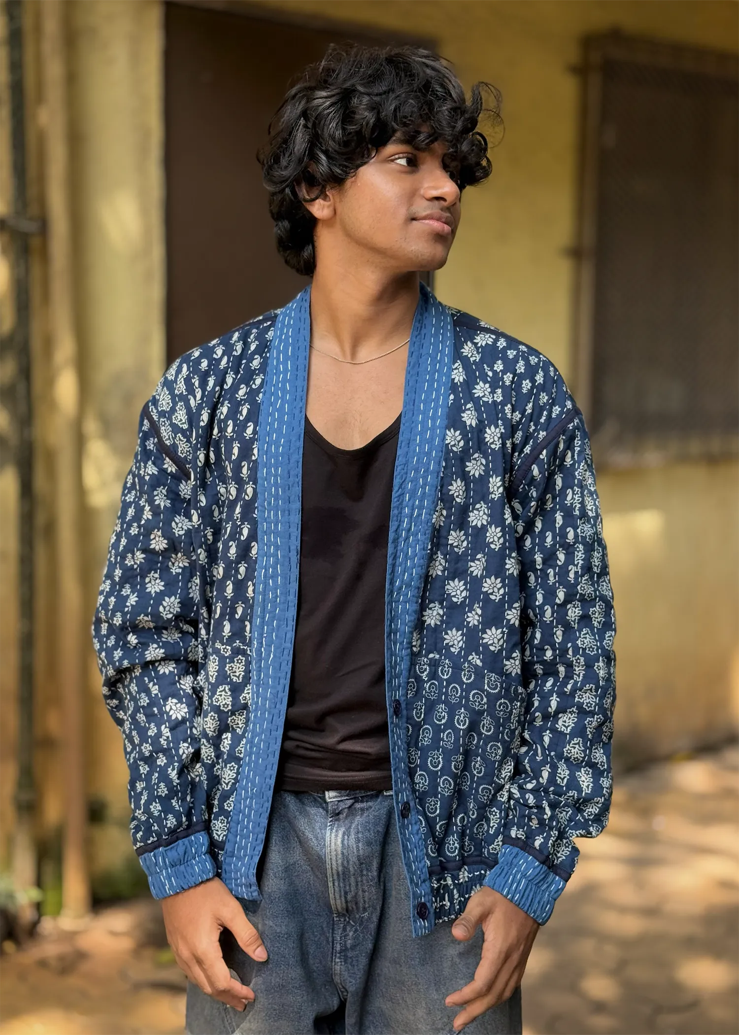 Sehar Reversible Kimono Bomber Jacket- 01