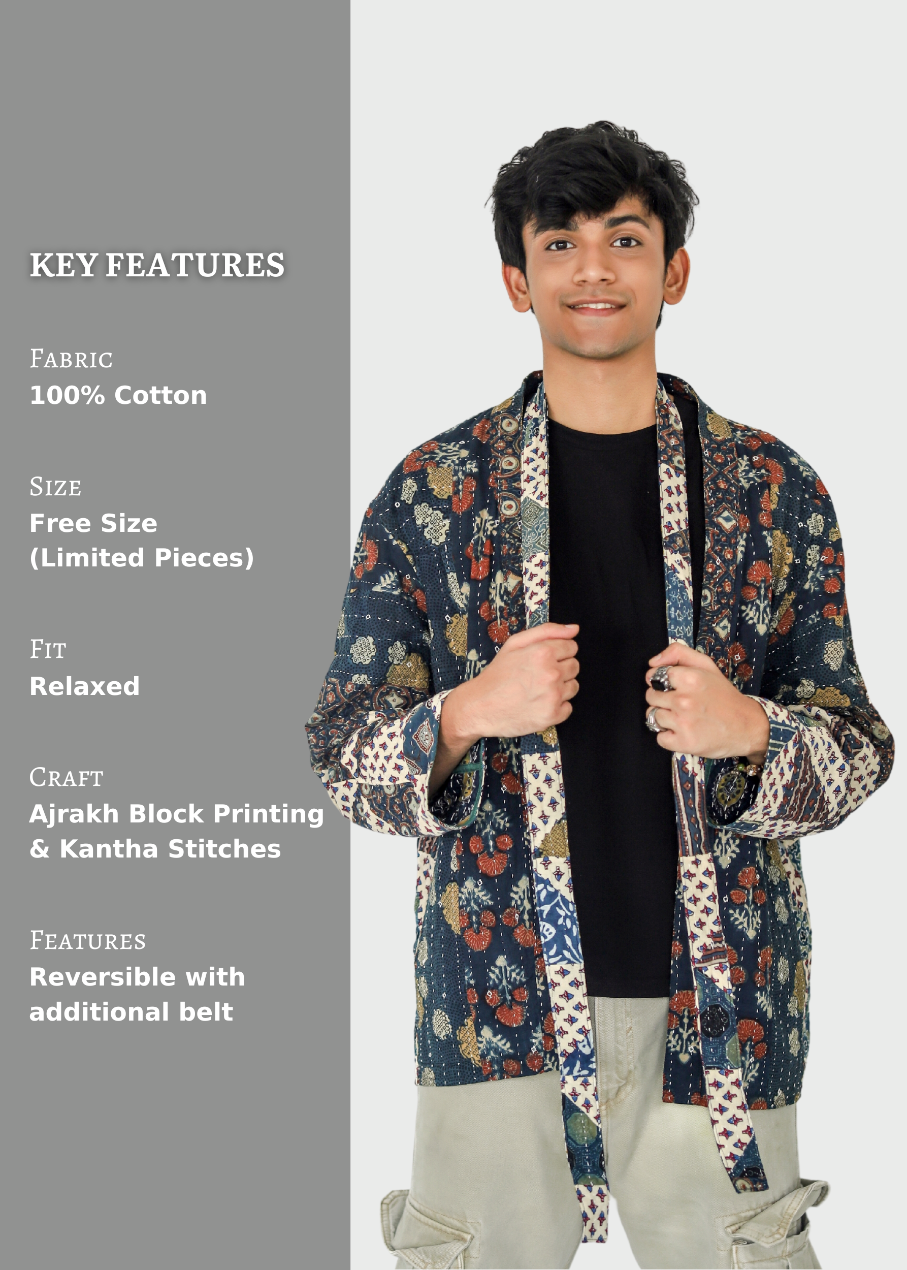 Ramya Reversible Shrug Jacket- 01