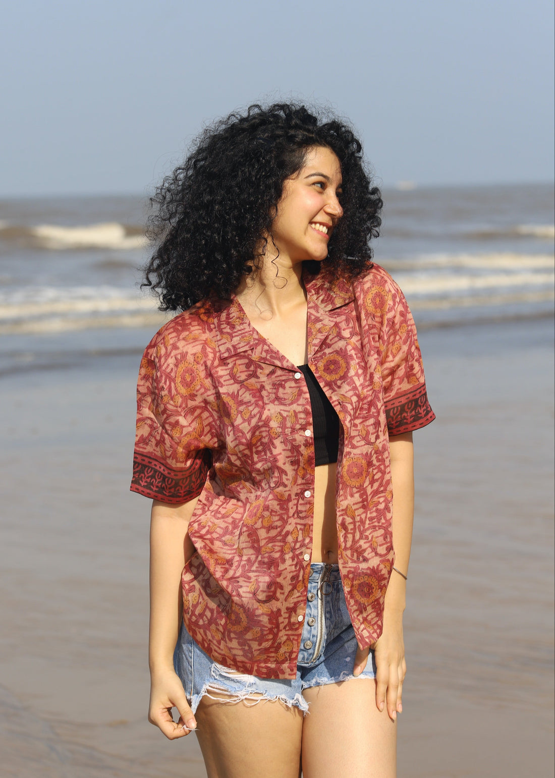 Noor Ajrakh Chanderi Silk Shirt