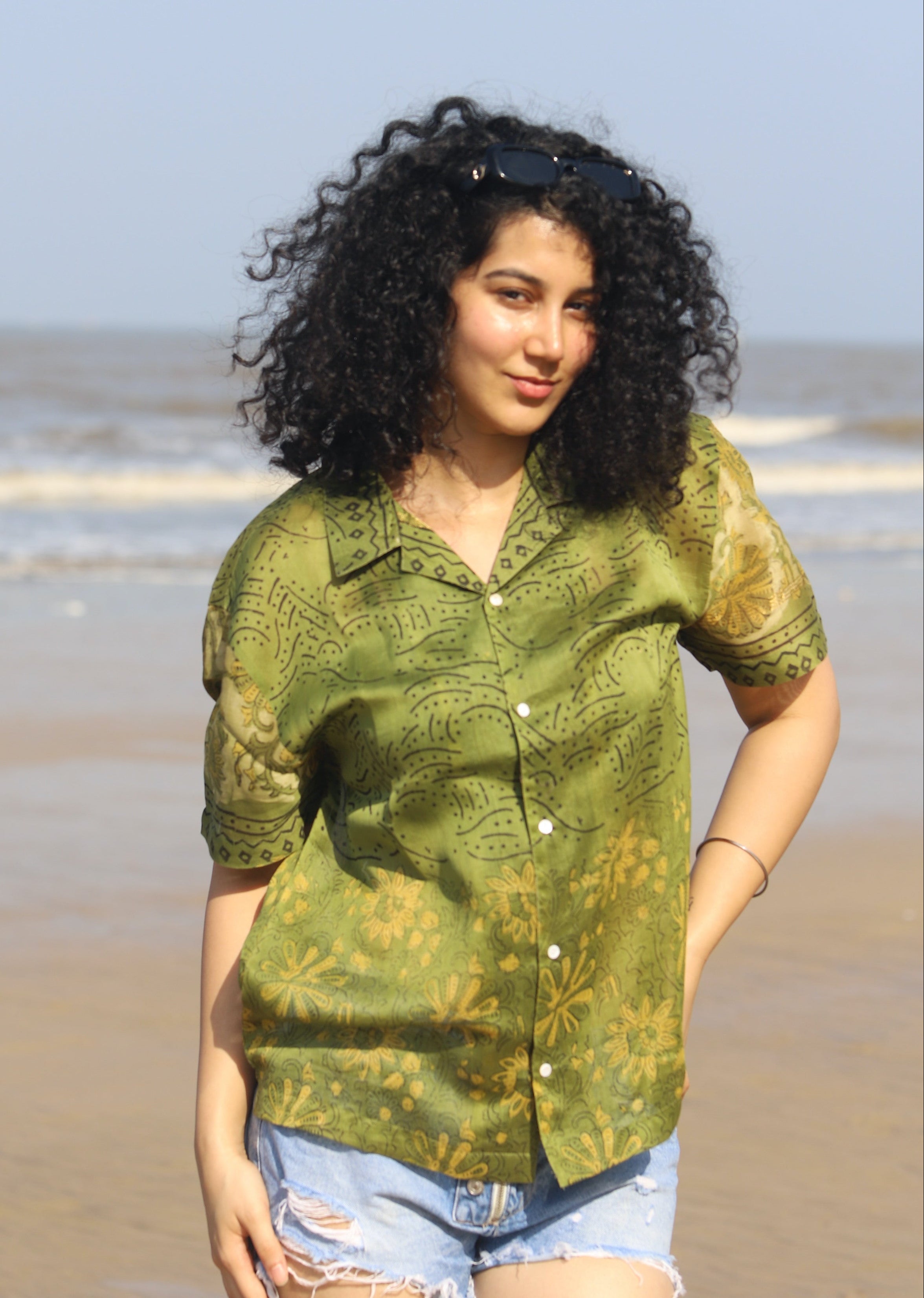 Sehr Ajrakh Chanderi Silk Shirt