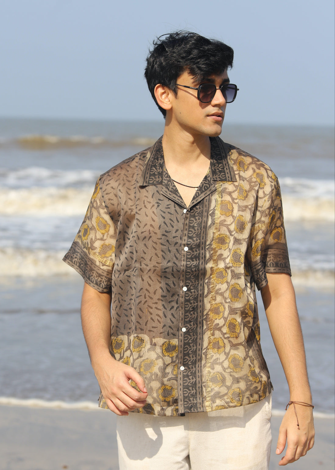 Aftab Ajrakh Chanderi Silk Shirt