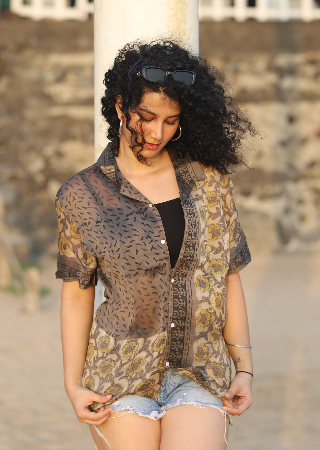 Mahi Ajrakh Chanderi Silk Shirt
