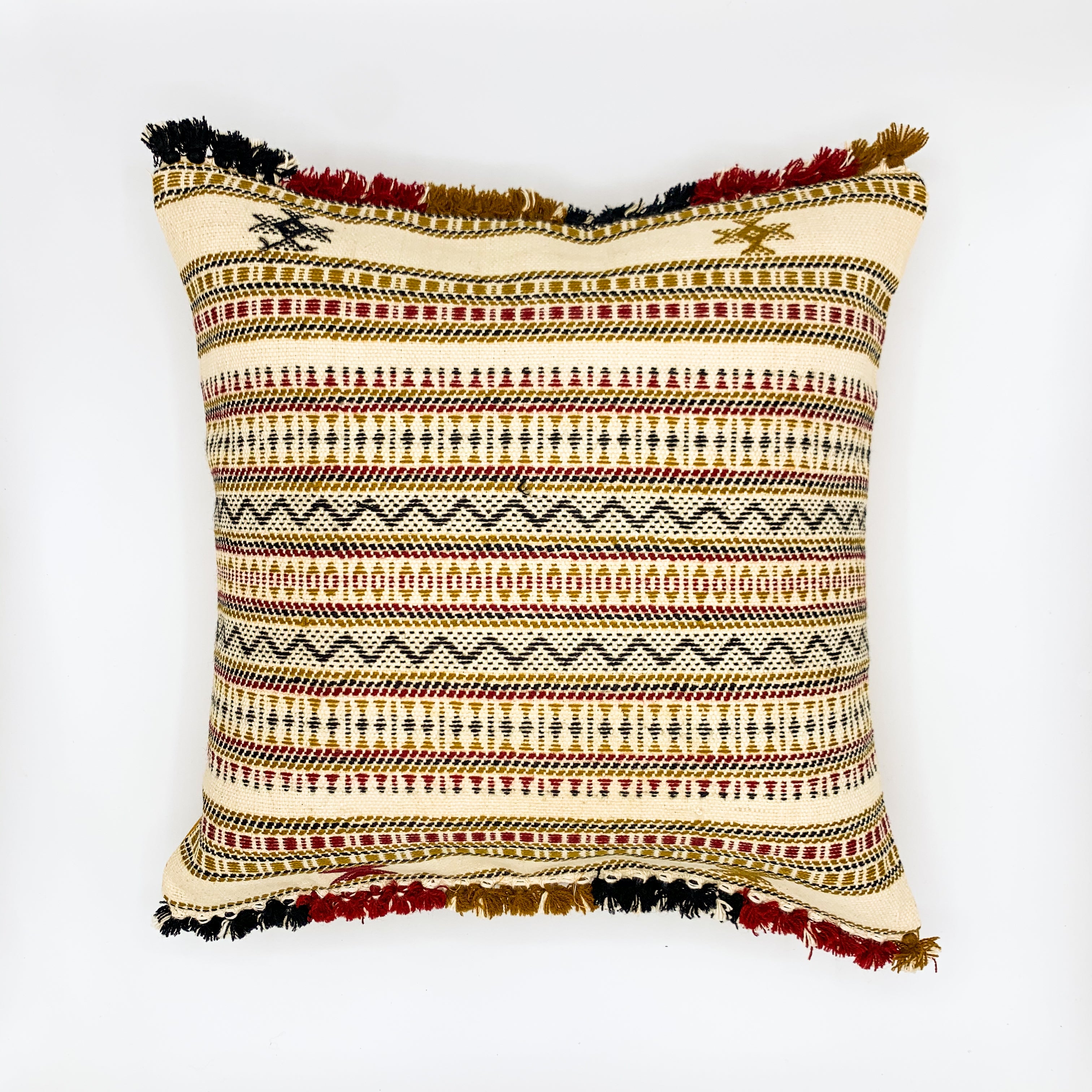 "ALANKAR Handloom Jacquard Cushion Cover, 16x16 inches, featuring intricate jacquard patterns in rich colors, crafted from high-quality fabric for a luxurious and stylish home décor accent."