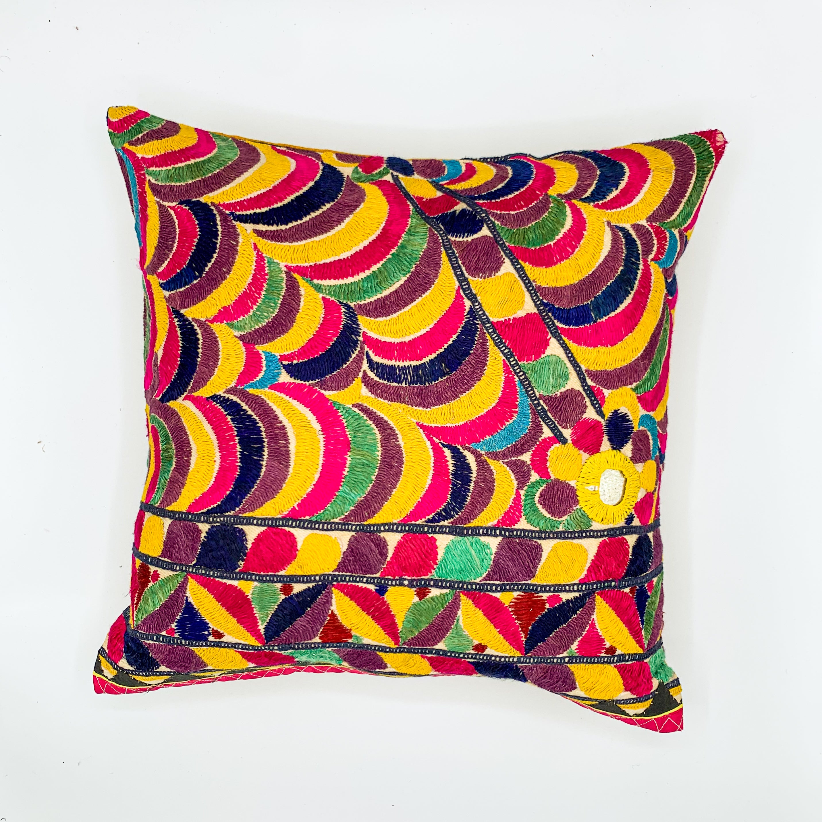 MOR - Vintage Kutch Embroidery Cushion Cover (14x14, 16x16)