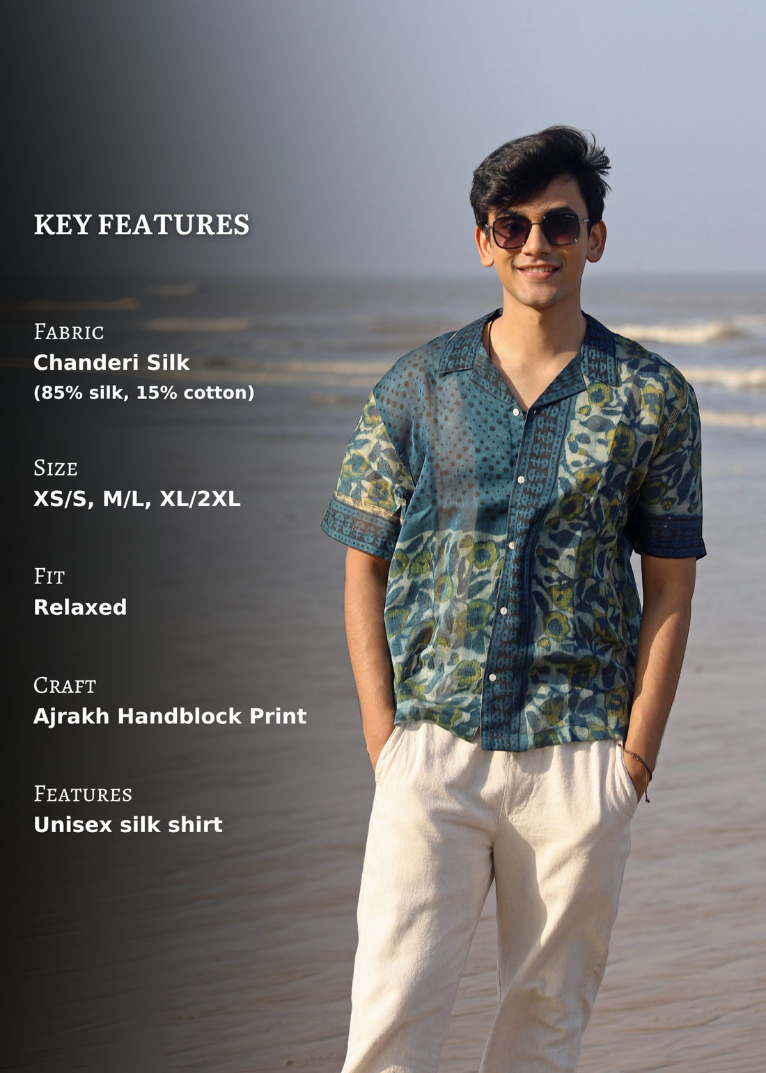 Safar Ajrakh Print Silk Unisex Shirt