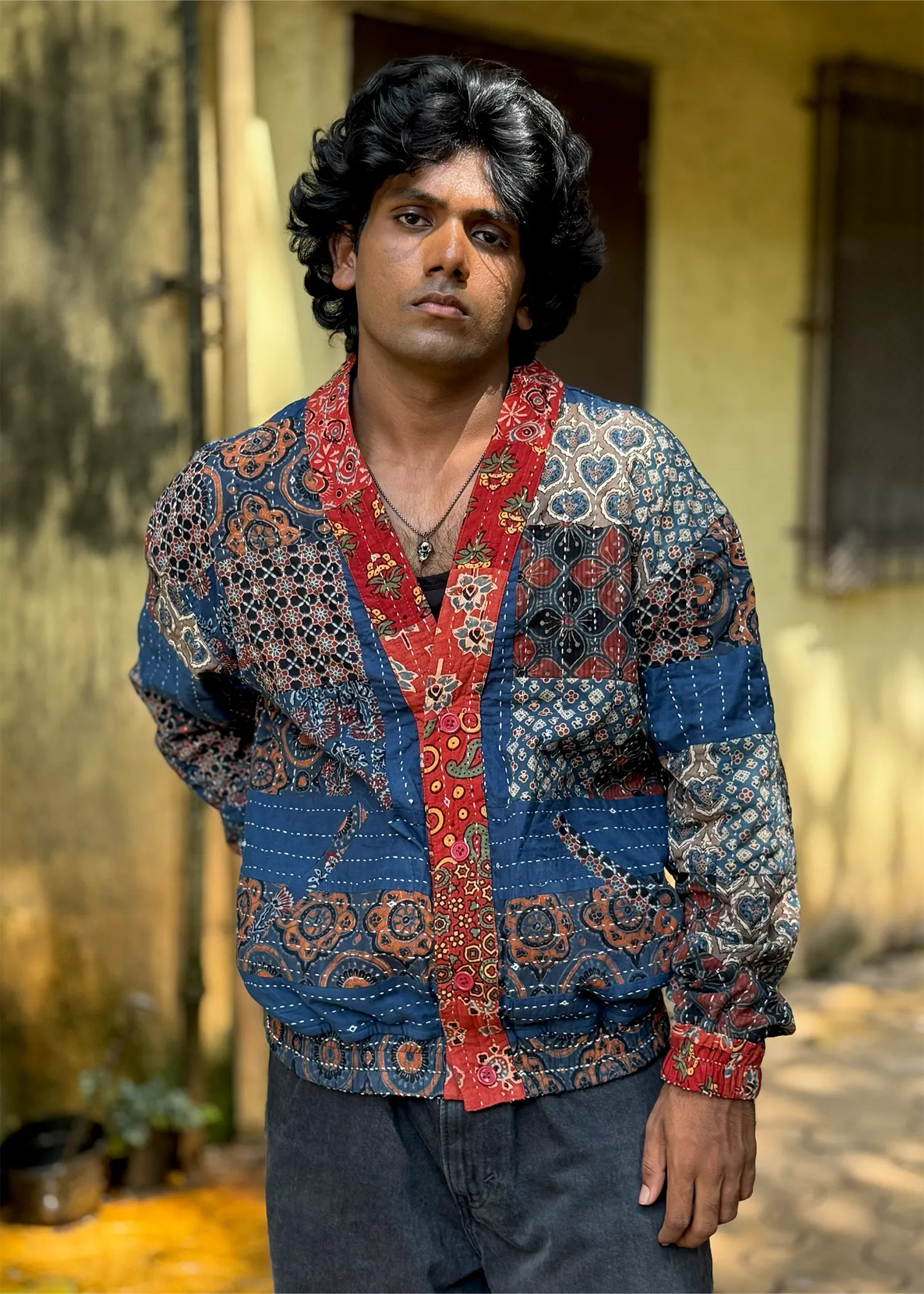 Sehar Reversible Kimono Bomber Jacket- 02