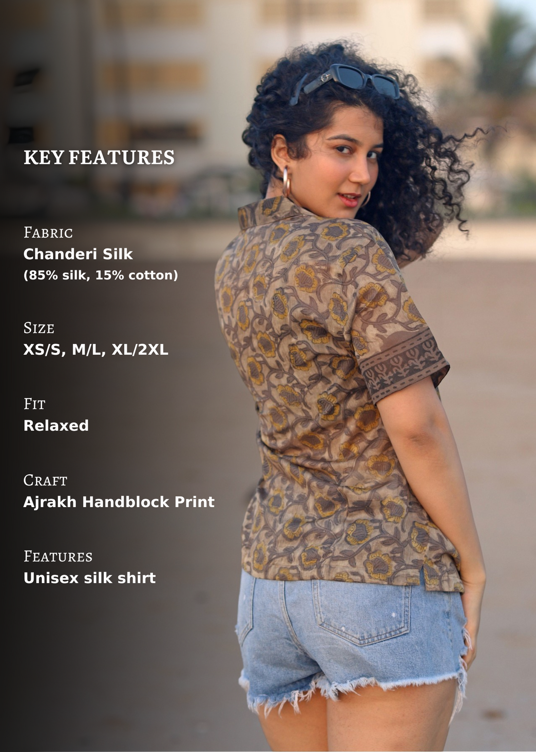 Mahi Ajrakh Print Silk Unisex Shirt