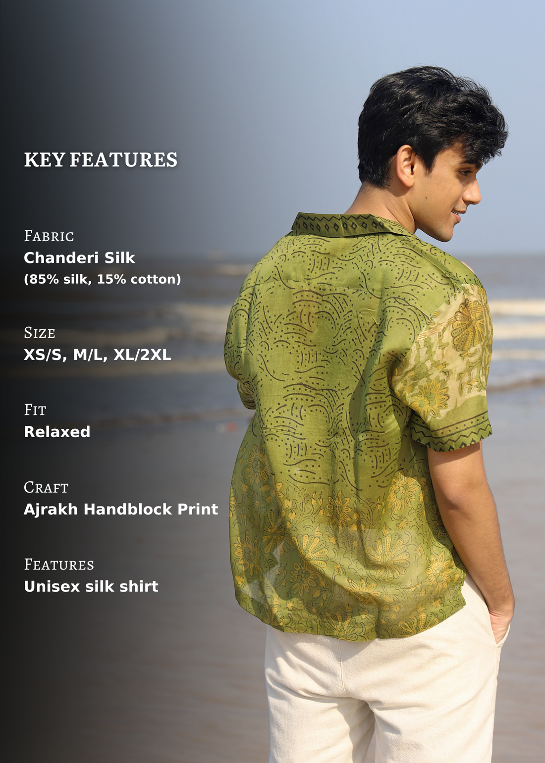 Sehr Ajrakh Print Silk Unisex Shirt