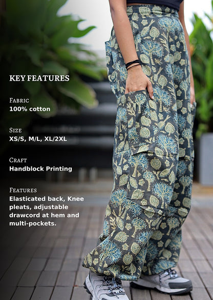 Gully Block-printed Cargo Pants- 01