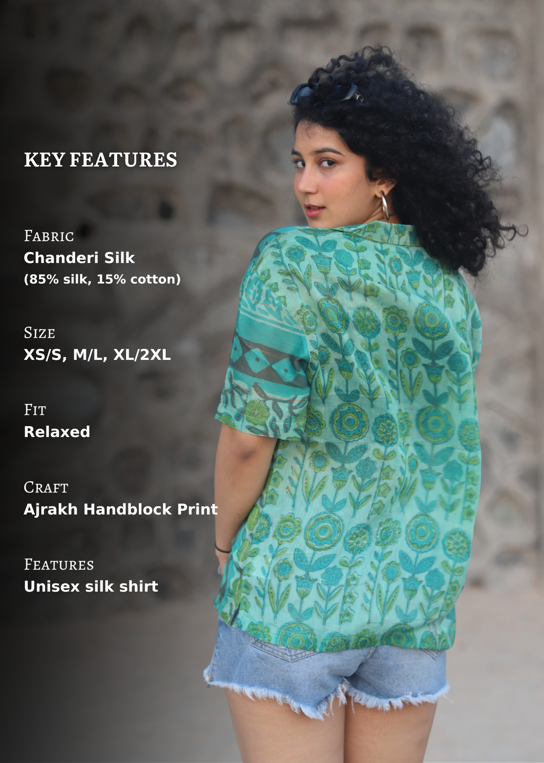 Zefir Ajrakh Print Silk Unisex Shirt
