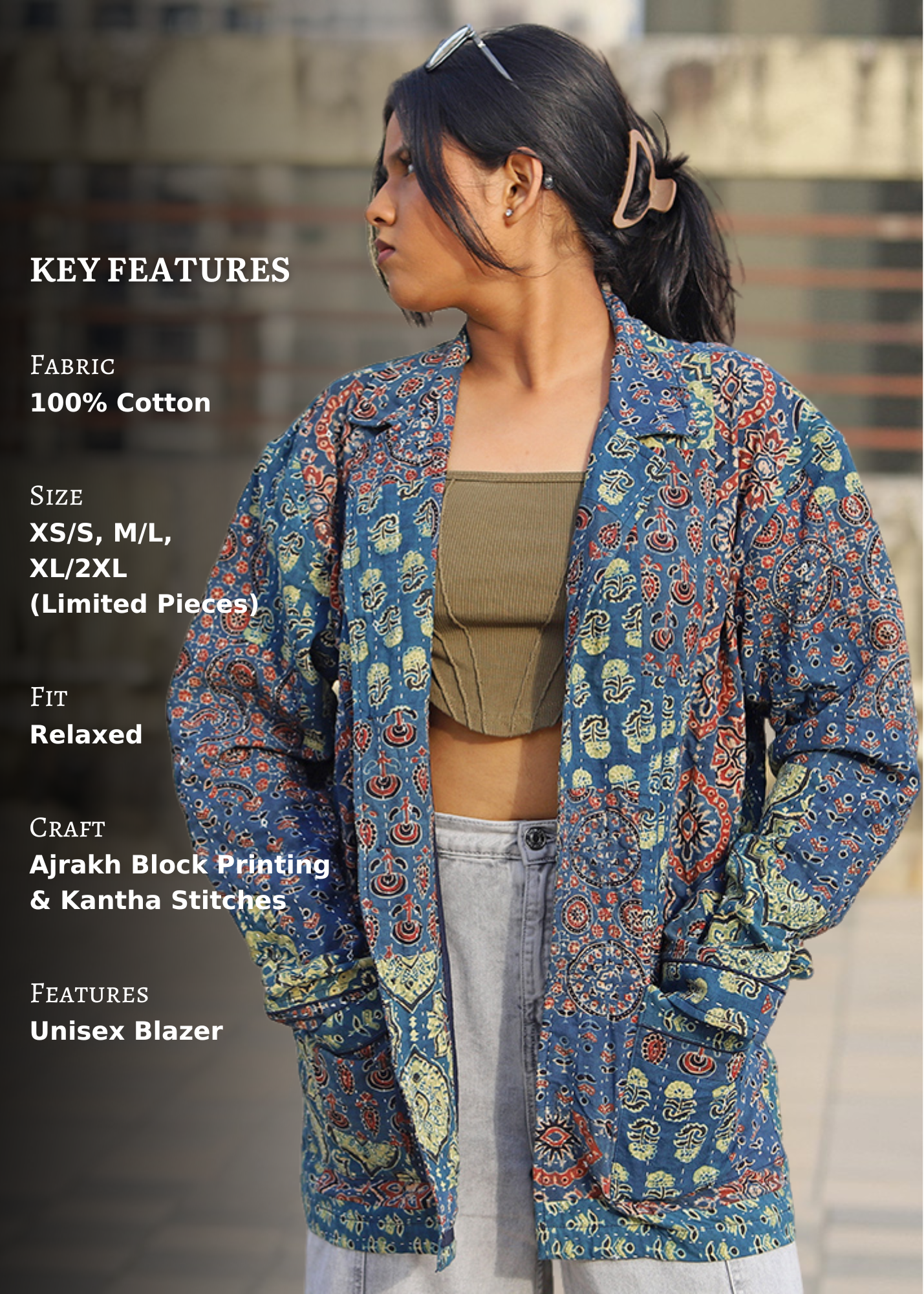 Rang Ajrakh Print Unisex Blazer