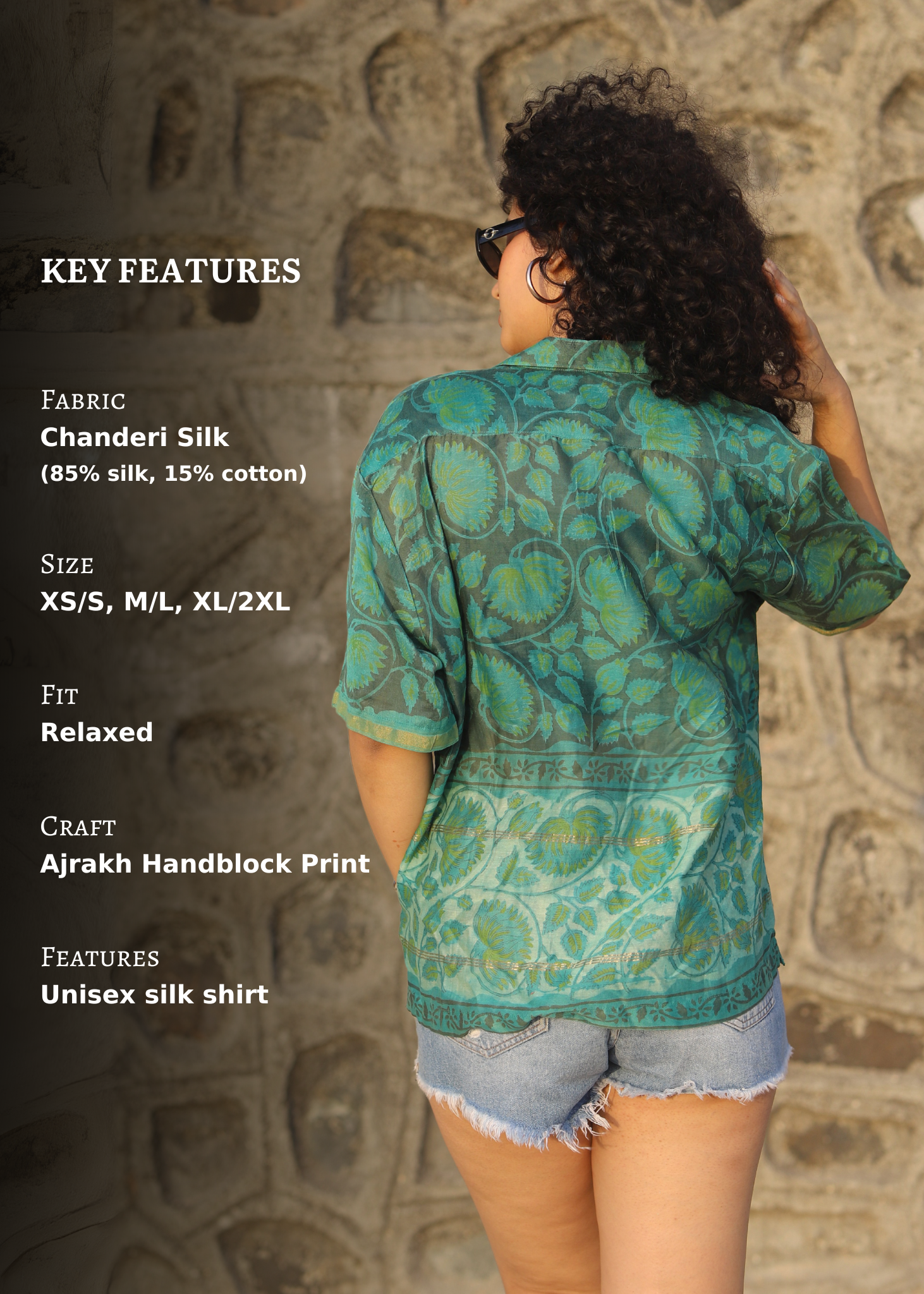 Maaseh Ajrakh Print Silk Unisex Shirt