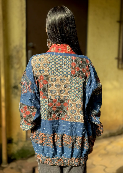 Sehar Reversible Kimono Bomber Jacket- 02