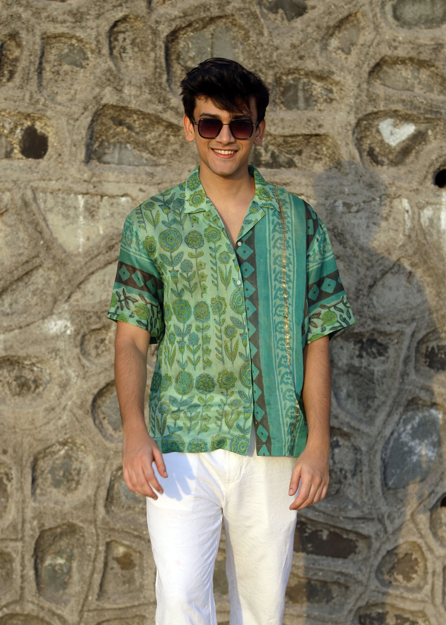 Zefir Ajrakh Print Silk Unisex Shirt