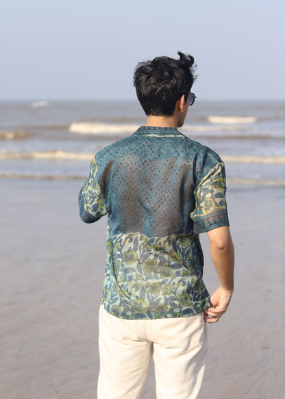 Safar Ajrakh Chanderi Silk Shirt