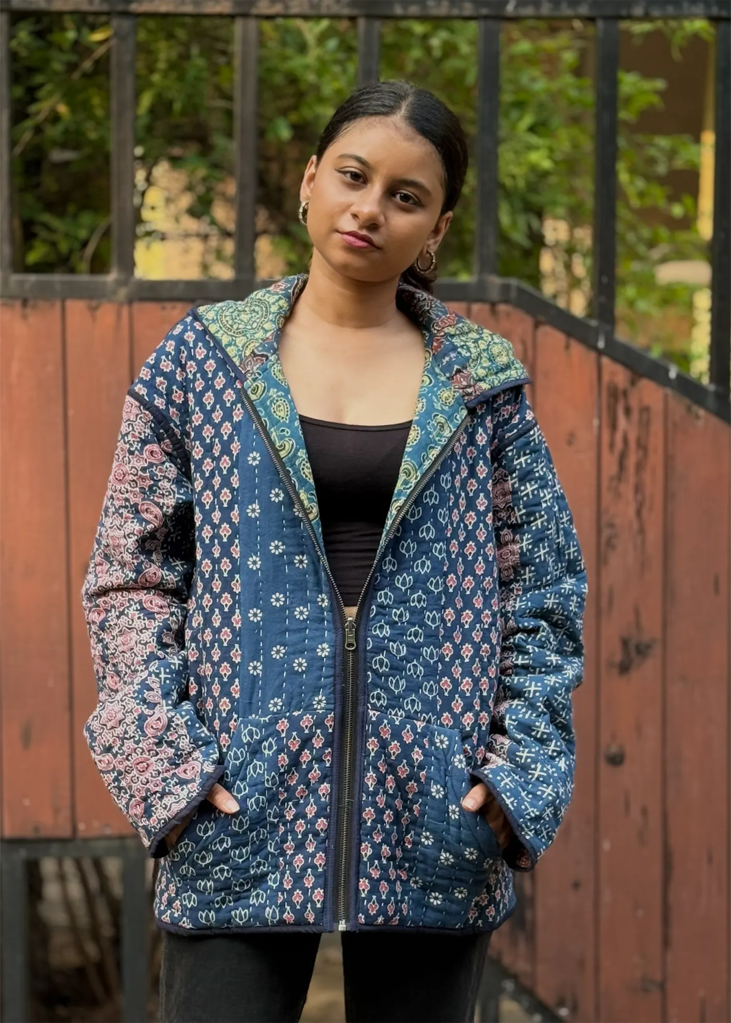 Vayu Reversible Hooded Jacket (Quilted)- 06