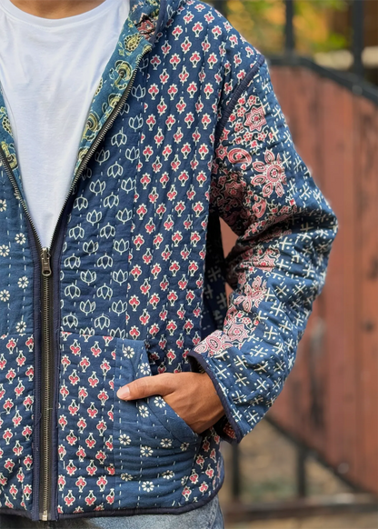 Vayu Reversible Hooded Jacket (Quilted)- 06