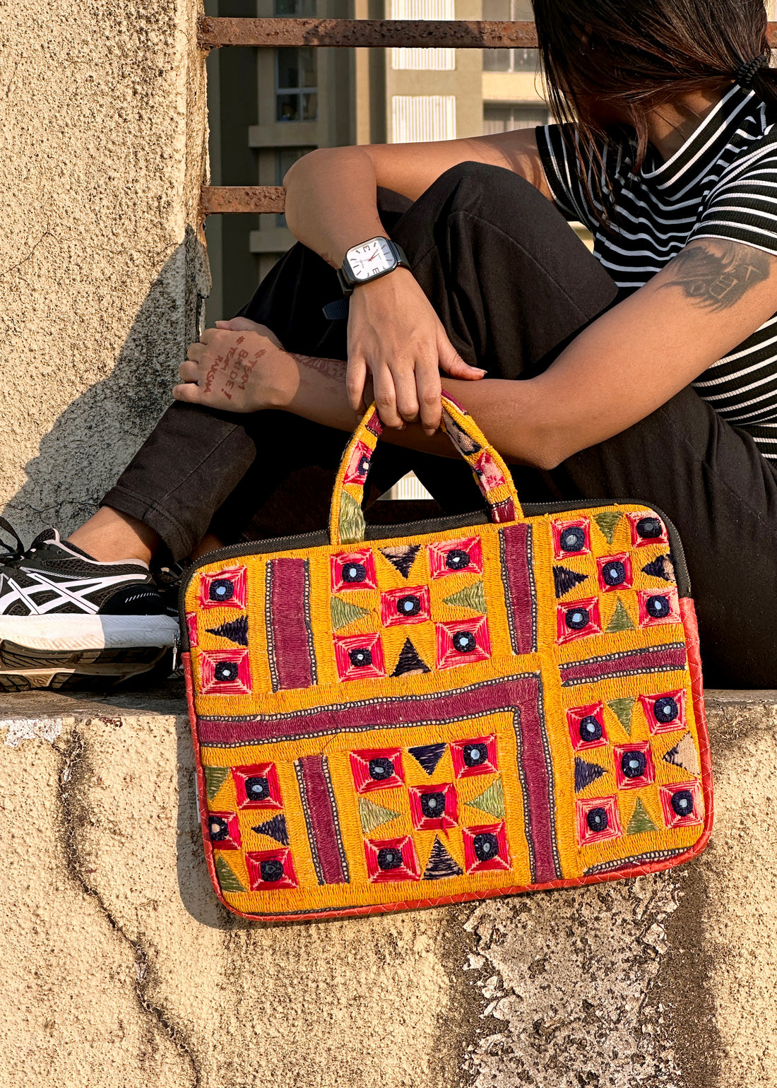 ABHLA - Vintage Kutch Embroidery Laptop Bag