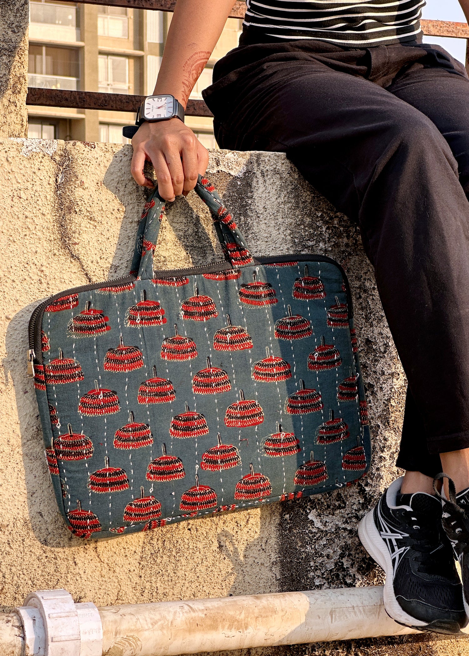 JHUMAR - Ajrakh Handblock Printed Laptop Bag