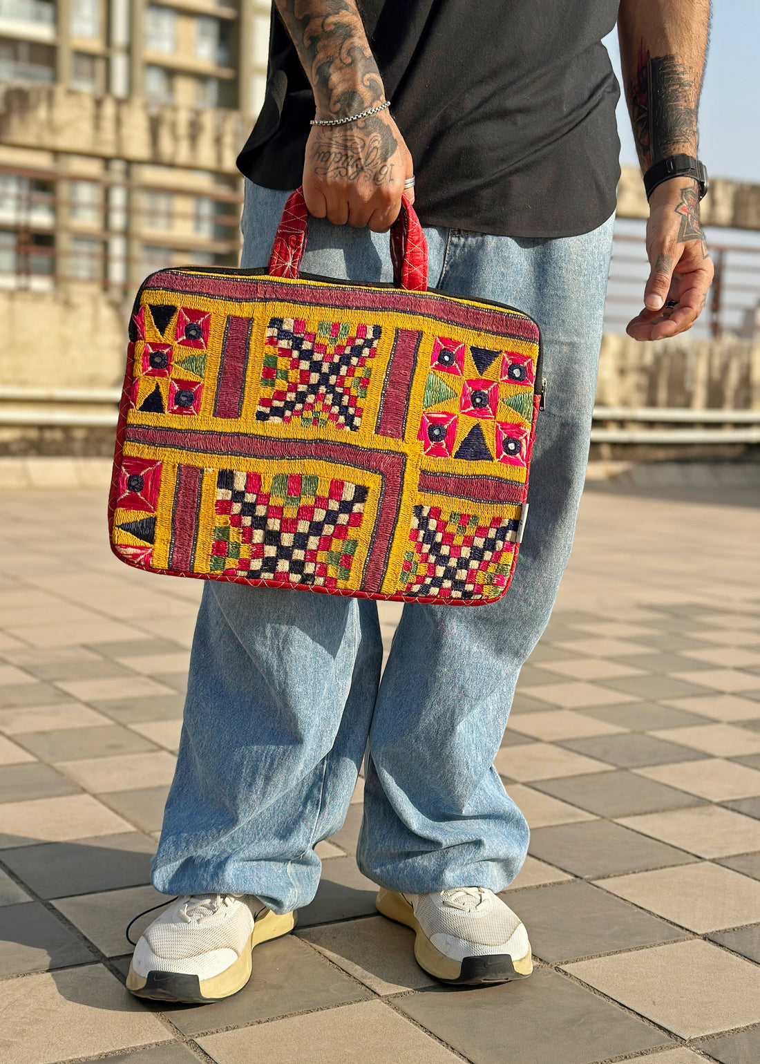CHAKDA - Vintage Kutch Embroidery Laptop Bag