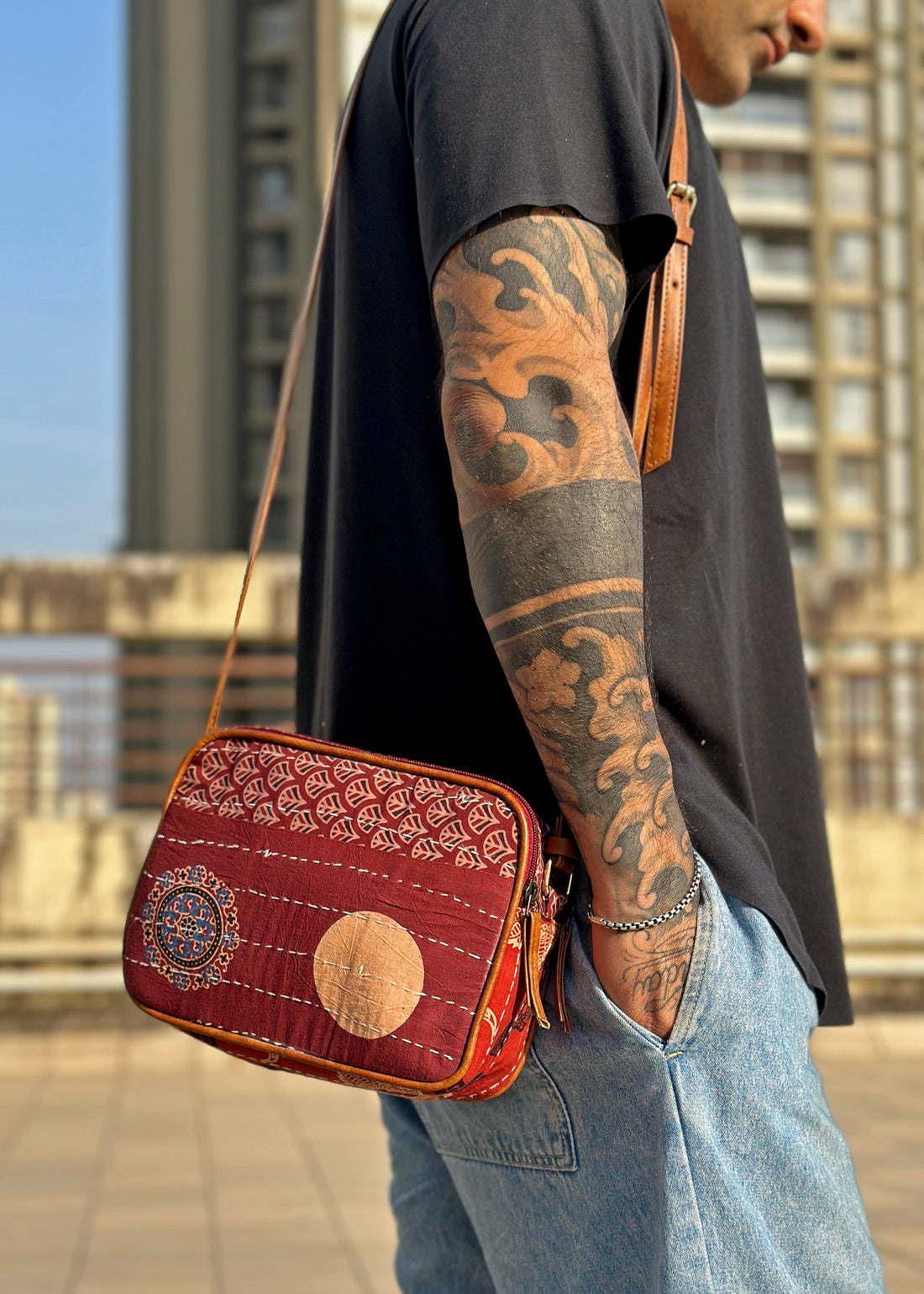 QALA - Ajrakh Print Sling Bag
