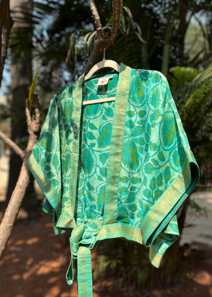 Ziya Ajrakh Silk Shrug