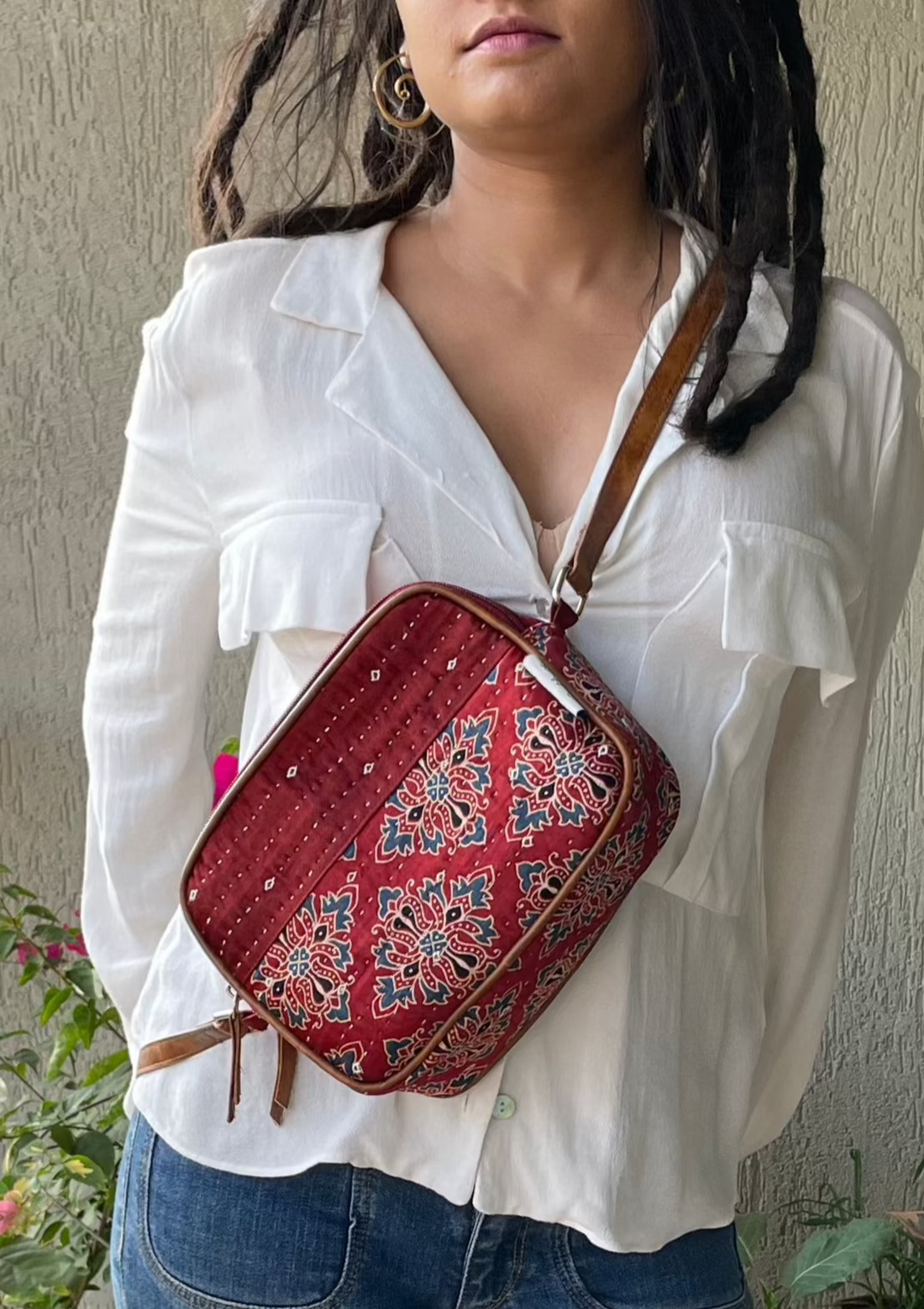 RAMAYA - Ajrakh Printed Mashru Sling Bag
