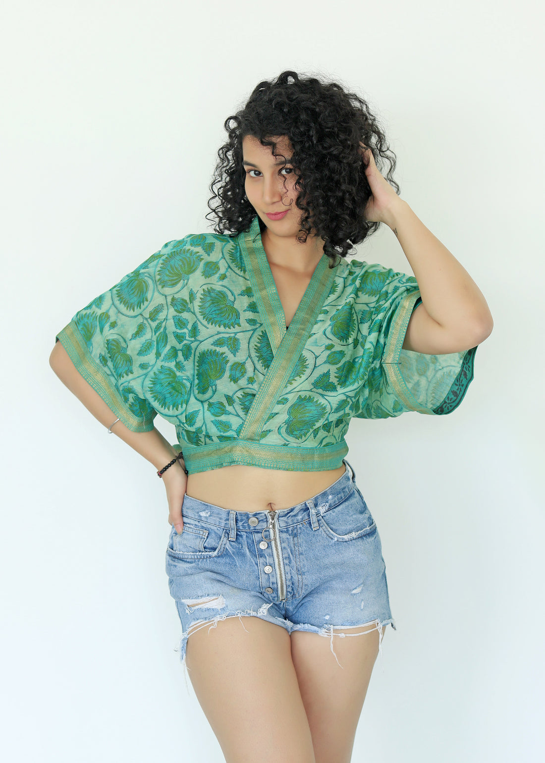 Ziya Ajrakh Silk Shrug