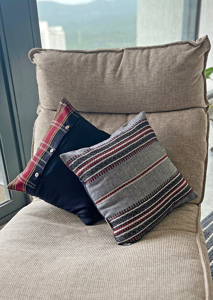 KARA - Handloom Jacquard Cushion Cover (16x16)