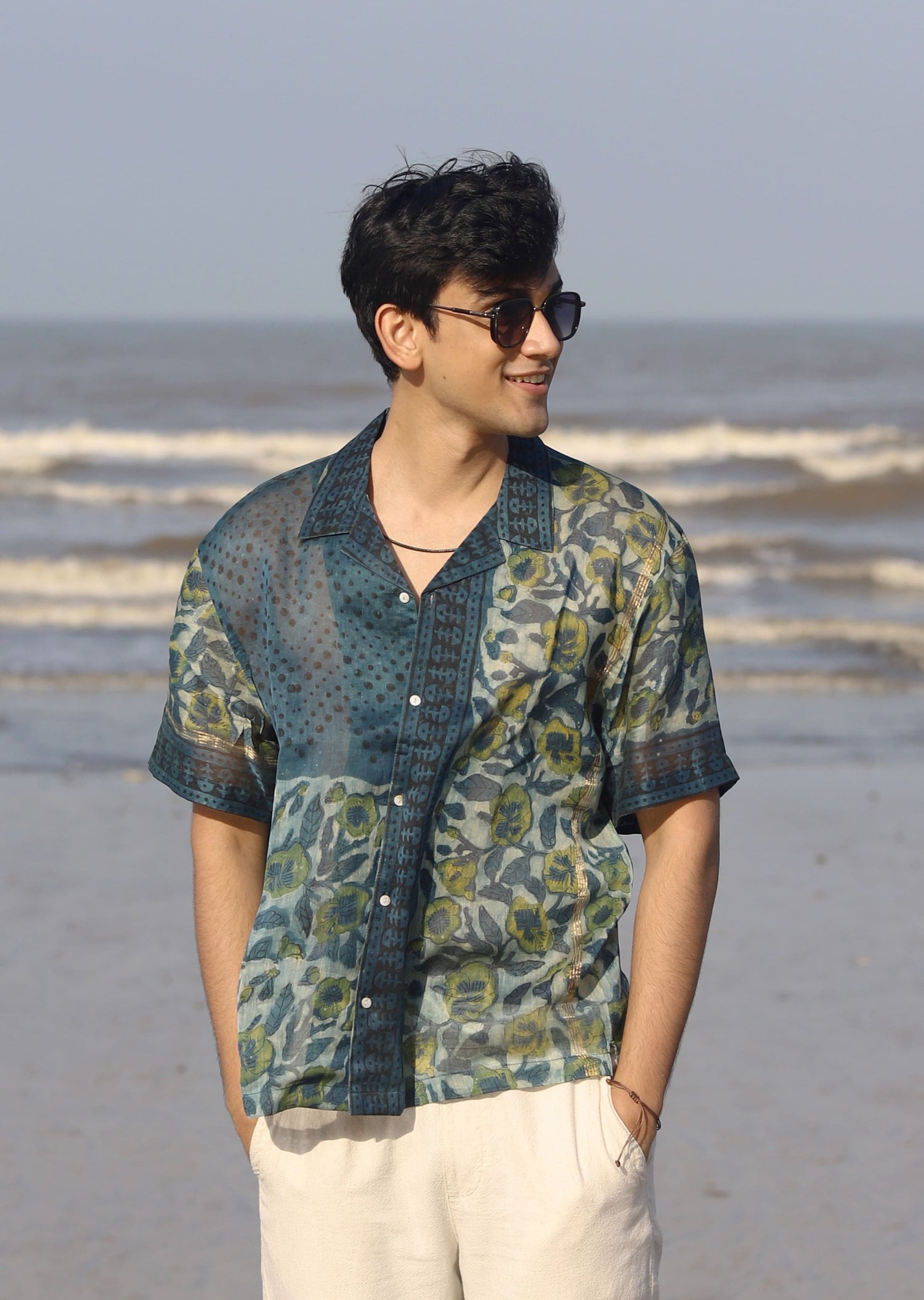 Safar Ajrakh Print Silk Unisex Shirt