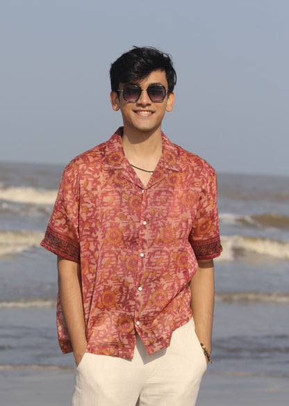 Noor Ajrakh Silk Unisex Shirt