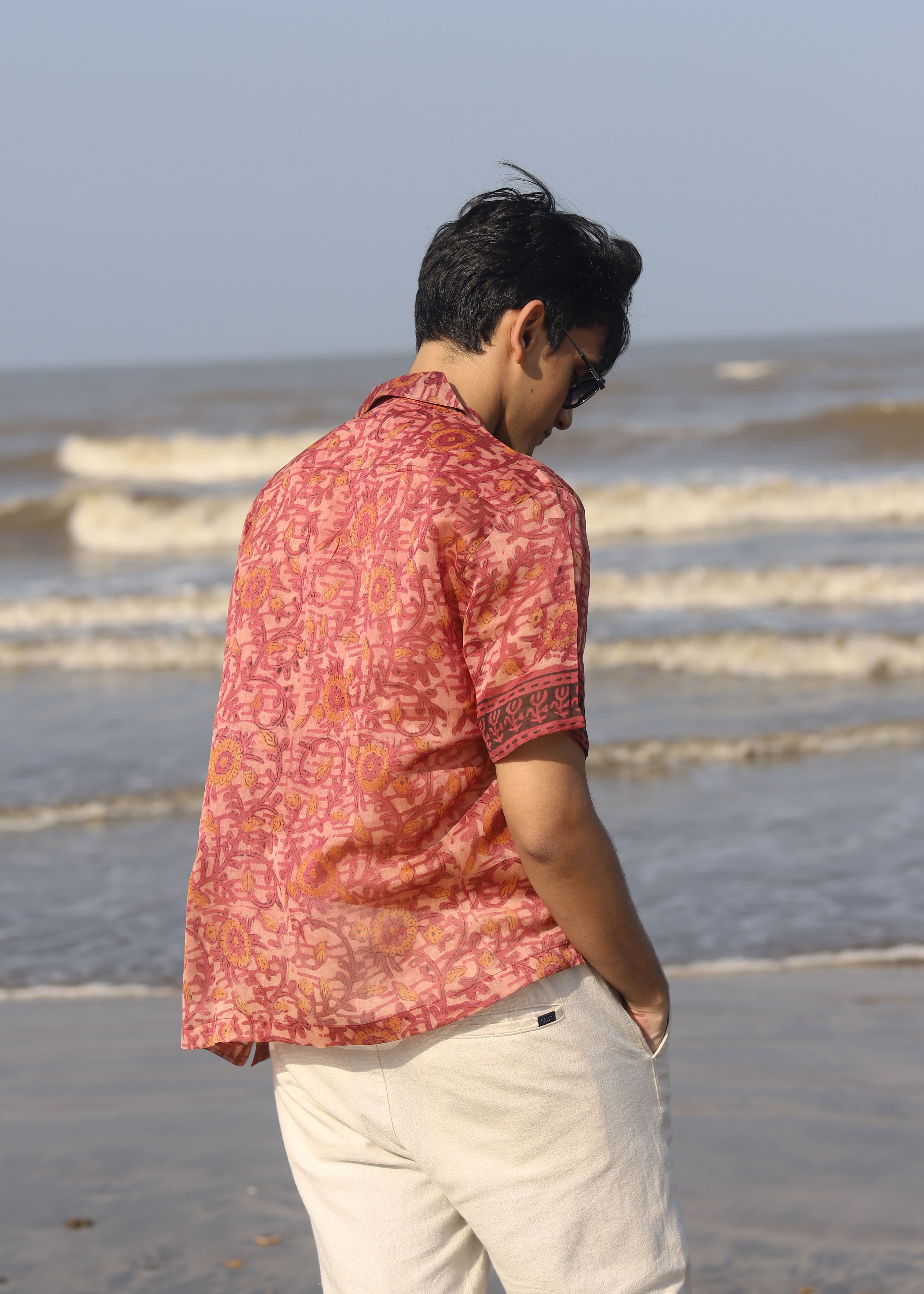 Noor Ajrakh Print Silk Unisex Shirt