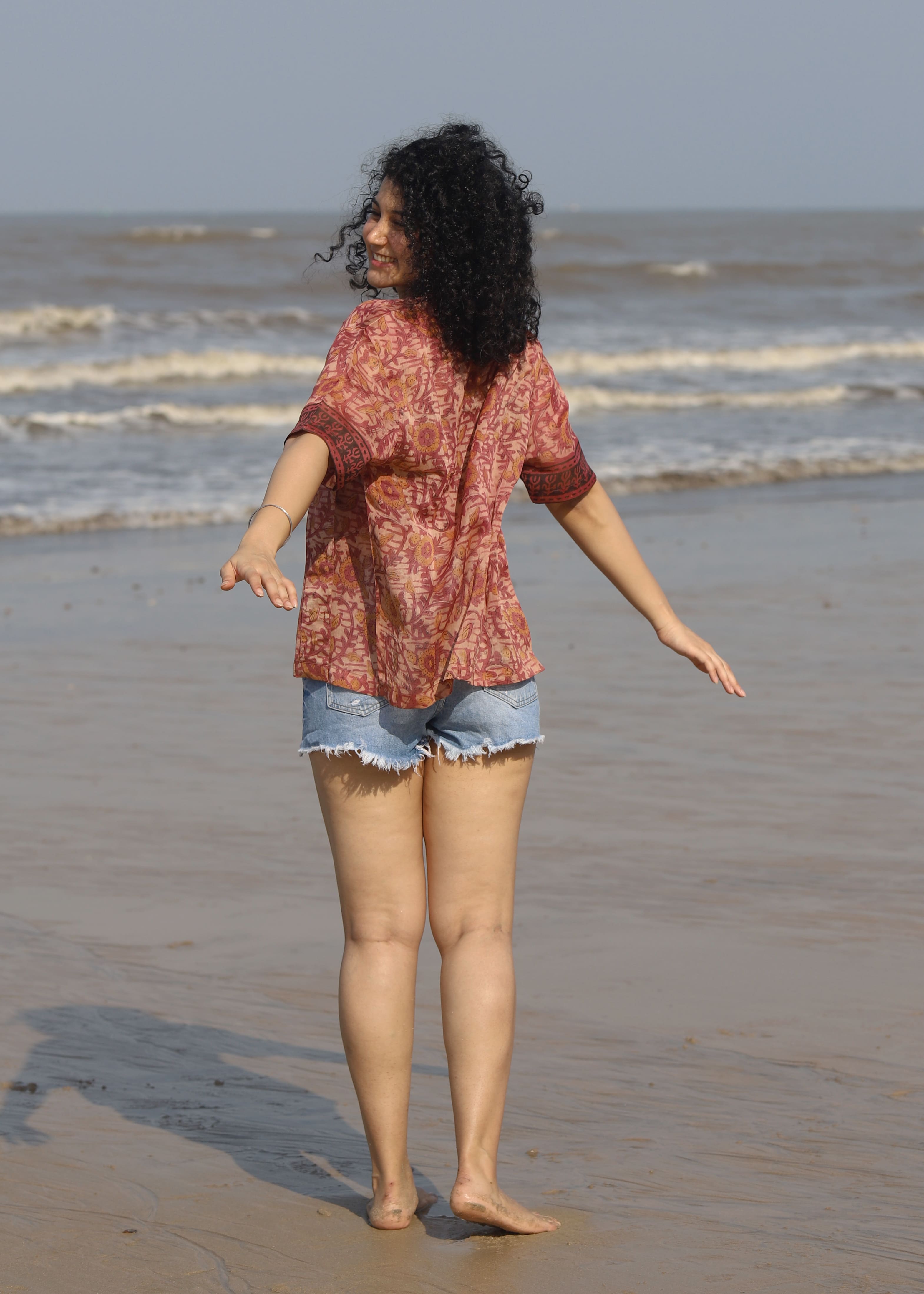Noor Ajrakh Print Silk Unisex Shirt