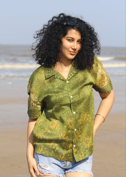 Sehr Ajrakh Chanderi Silk Shirt