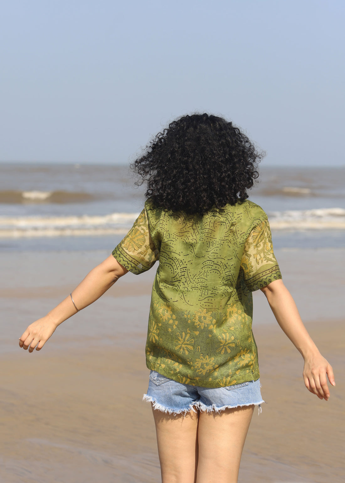 Sehr Ajrakh Print Silk Unisex Shirt