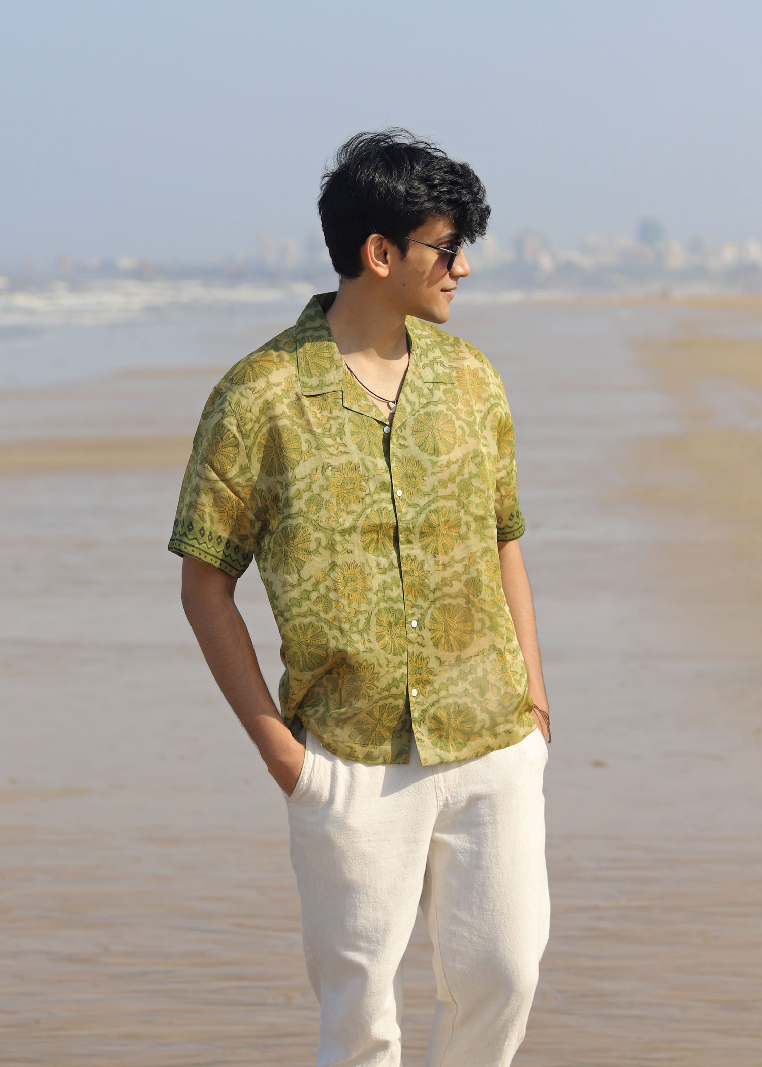 Ziba Ajrakh Print Silk Unisex Shirt