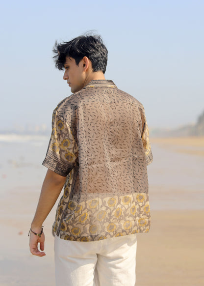 Aftab Ajrakh Chanderi Silk Shirt
