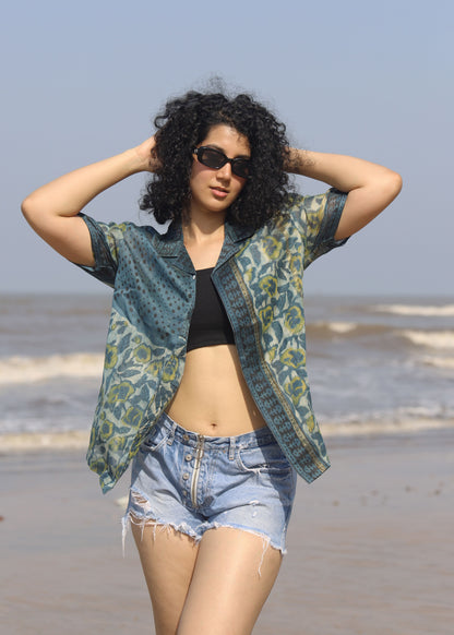 Safar Ajrakh Chanderi Silk Shirt