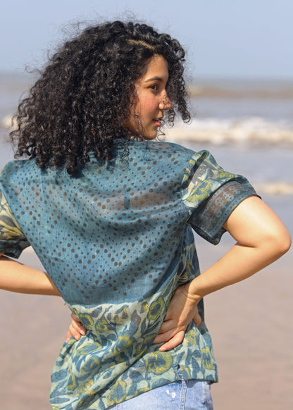 Safar Ajrakh Chanderi Silk Shirt