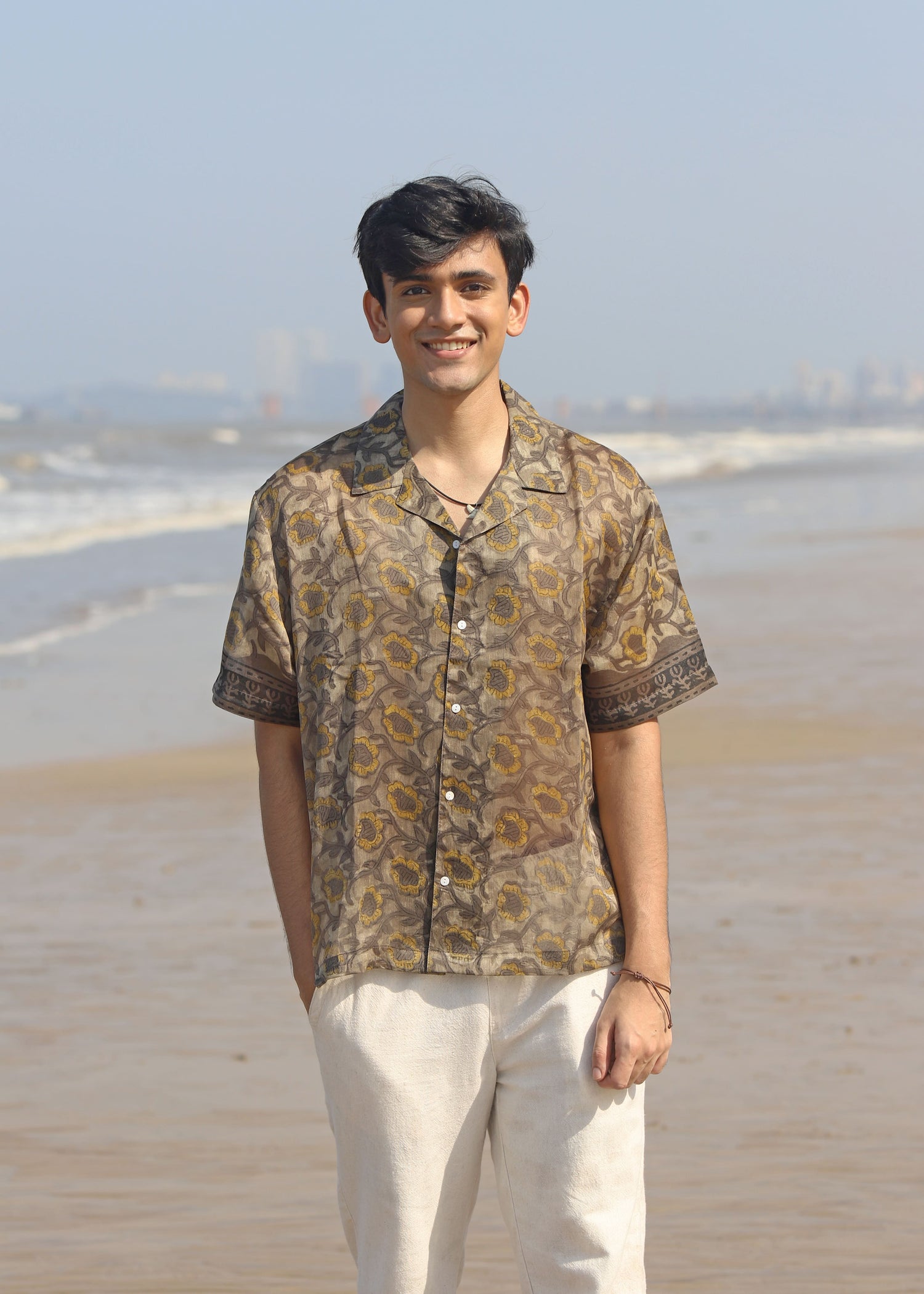 Mahi Ajrakh Print Silk Unisex Shirt