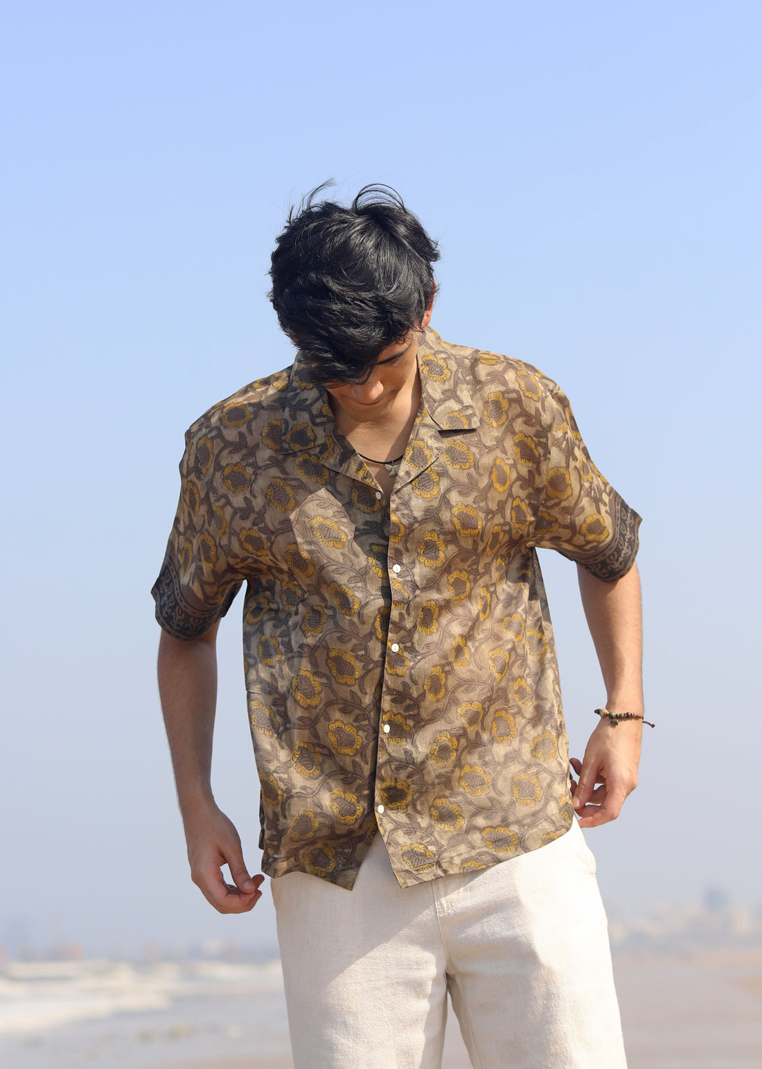 Mahi Ajrakh Print Silk Unisex Shirt