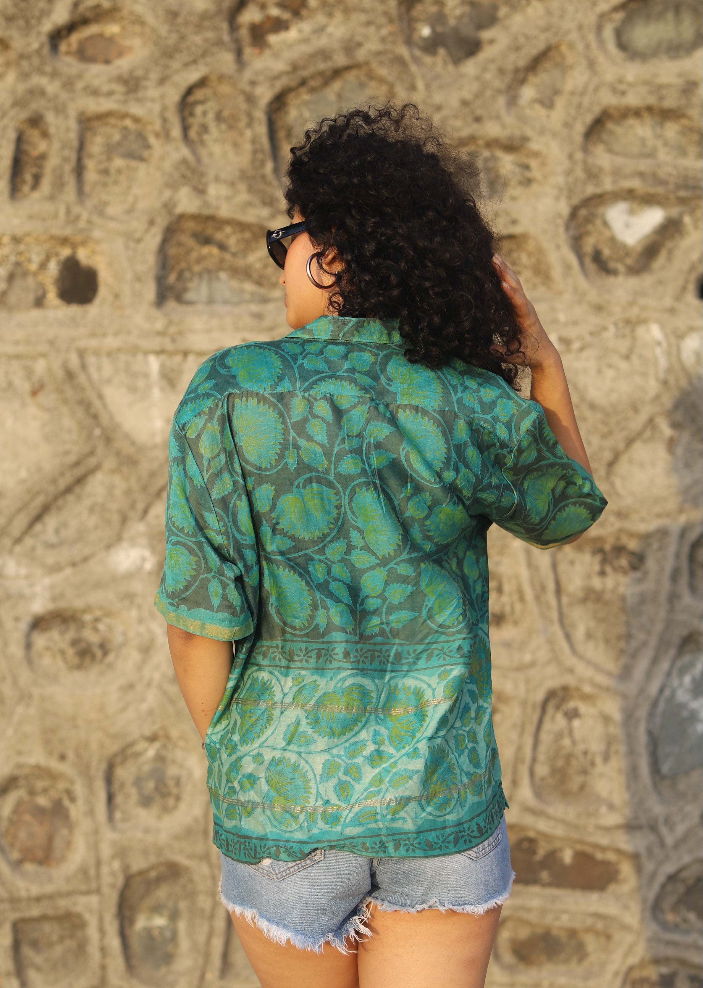 Maaseh Ajrakh Chanderi Silk Shirt
